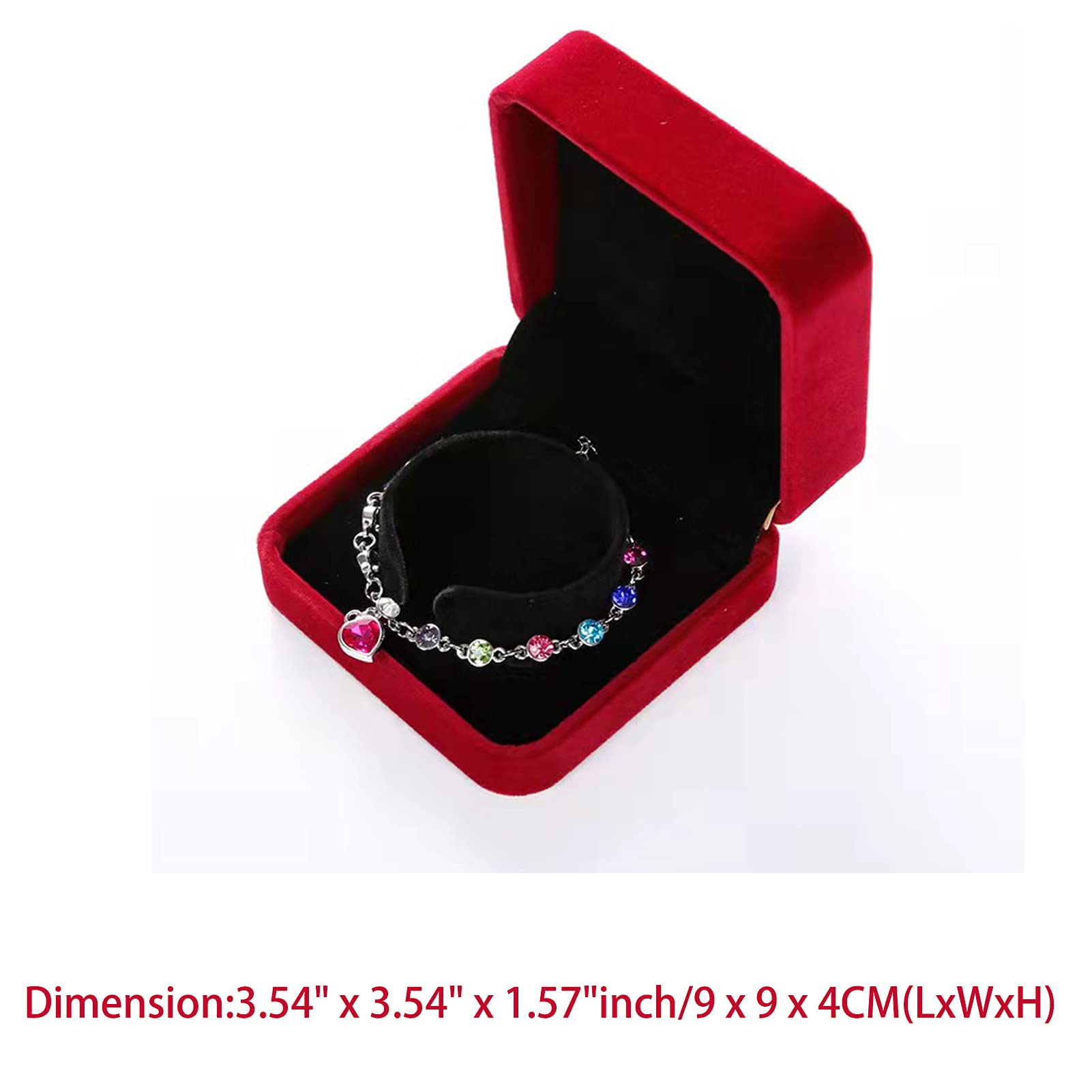 FAYADA Velvet Jewelry Box - Red Bracelet Bangle Gift Box for Wedding, Proposal, Birthday & Anniversary | Elegant Jewelry Storage & Display Case for Bracelets, Rings, Necklaces - Perfect for Gifting, Home Decor & Jewelry Organization