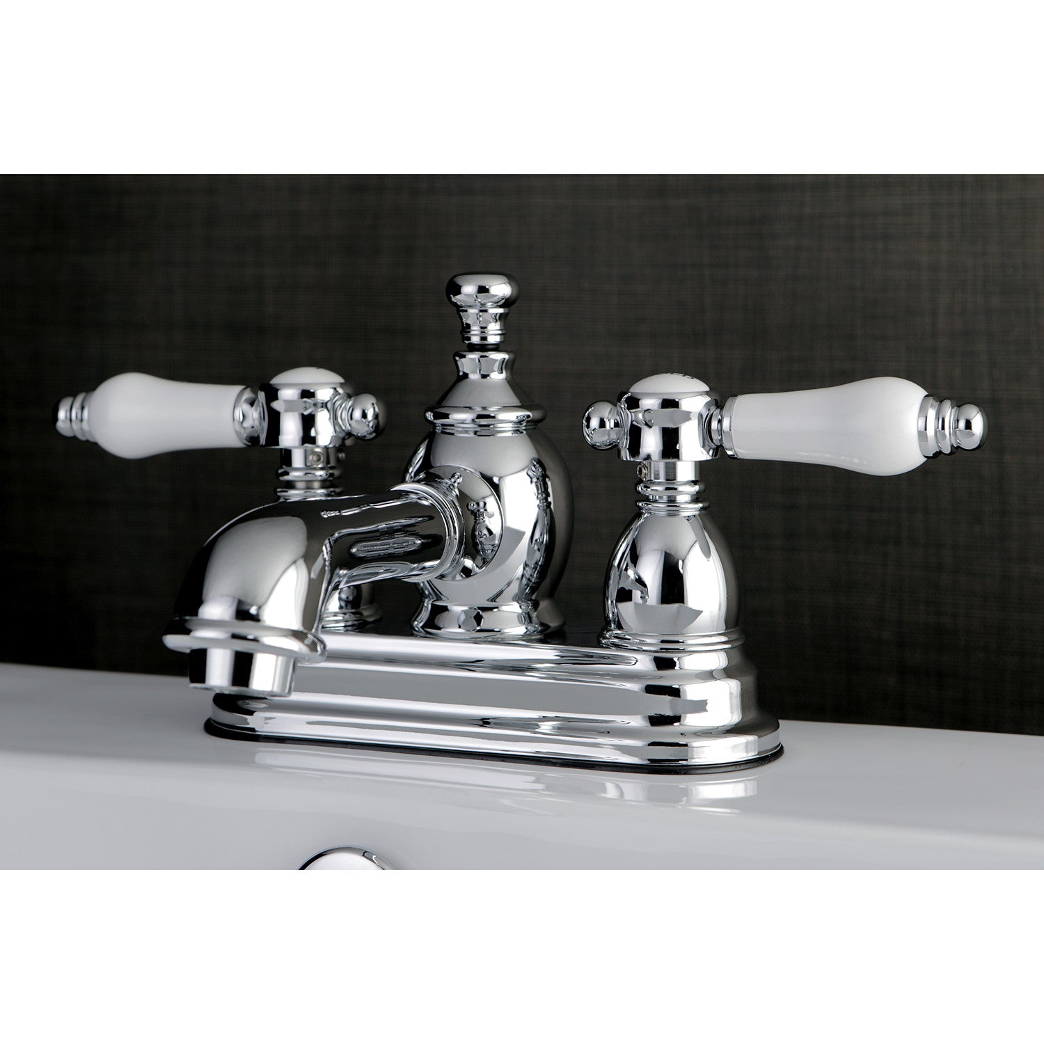 Bel Air KS7001BPL 4 Inch Centerset Bathroom Faucet - Double Handle Deck Mount 3 Hole Bathroom Sink Faucet with Brass Pop Up Drain, Polished Chrome Finish - Perfect for Modern Bathroom Renovations and Home Upgrades