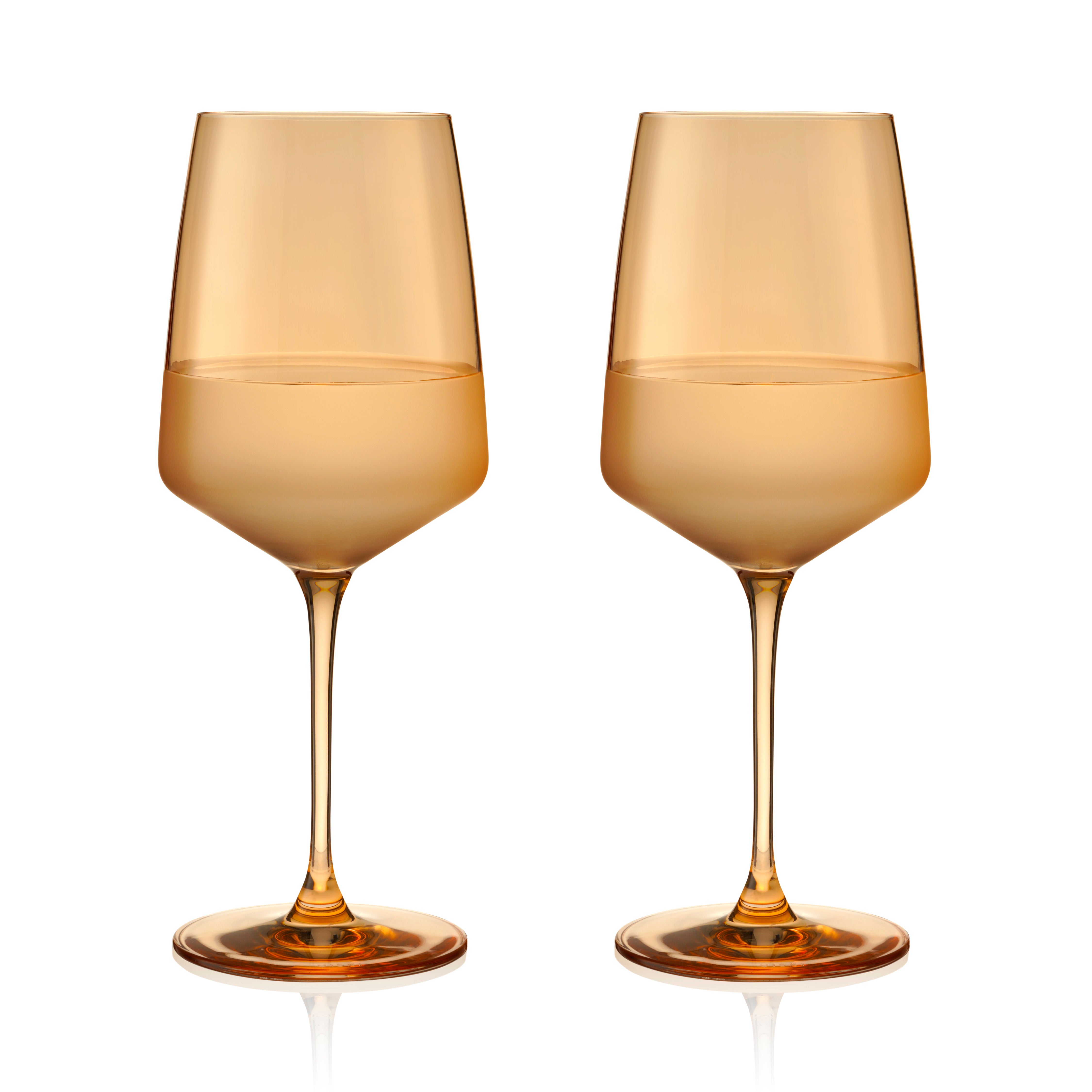 Premium Topaz Crystal Wine Glasses Set of 2 - Elegant Stemware for Red & White Wine, Champagne - Perfect for Dinner Parties, Weddings & Special Occasions