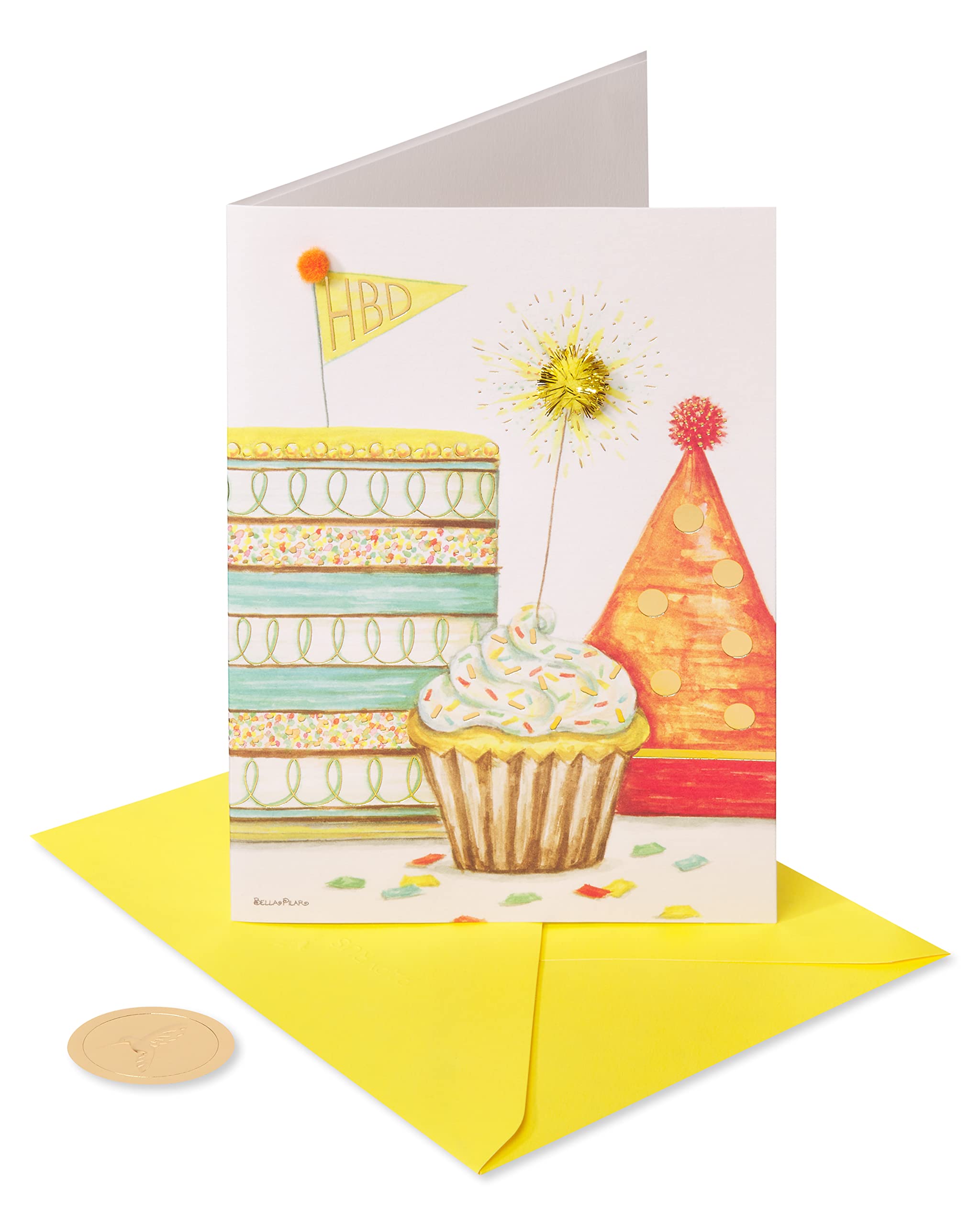 Papyrus Birthday Card - Bella Pilar Design (Surrounded By Laughter & Good Friends) | Elegant Greeting Card for Birthdays, Anniversaries & Special Occasions | Perfect Gift for Friends & Loved Ones