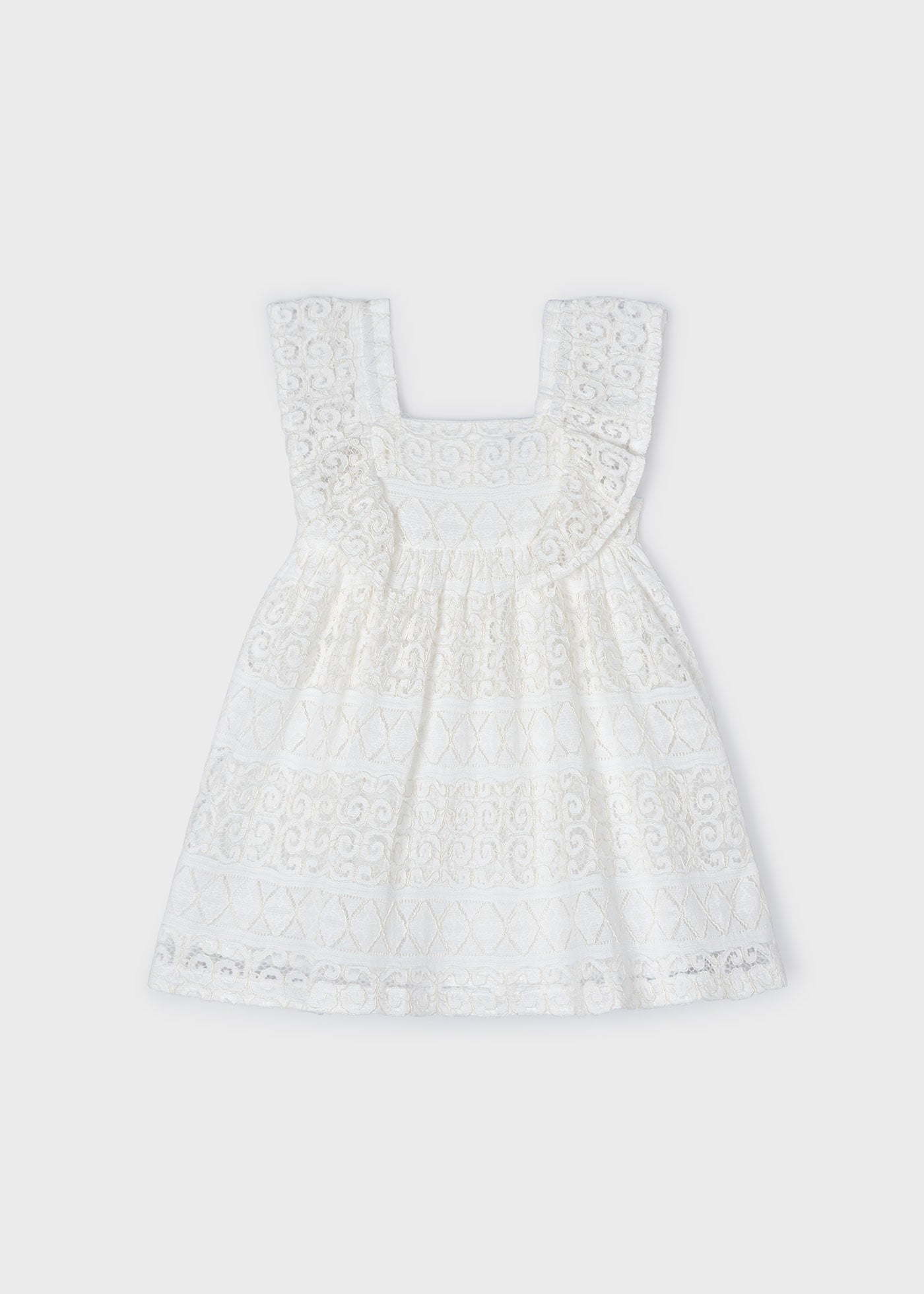 3924 Girls Lace Dress - Natural Cotton Elegant Party Dress for Toddler & Kids - Perfect for Birthday, Wedding & Special Occasions