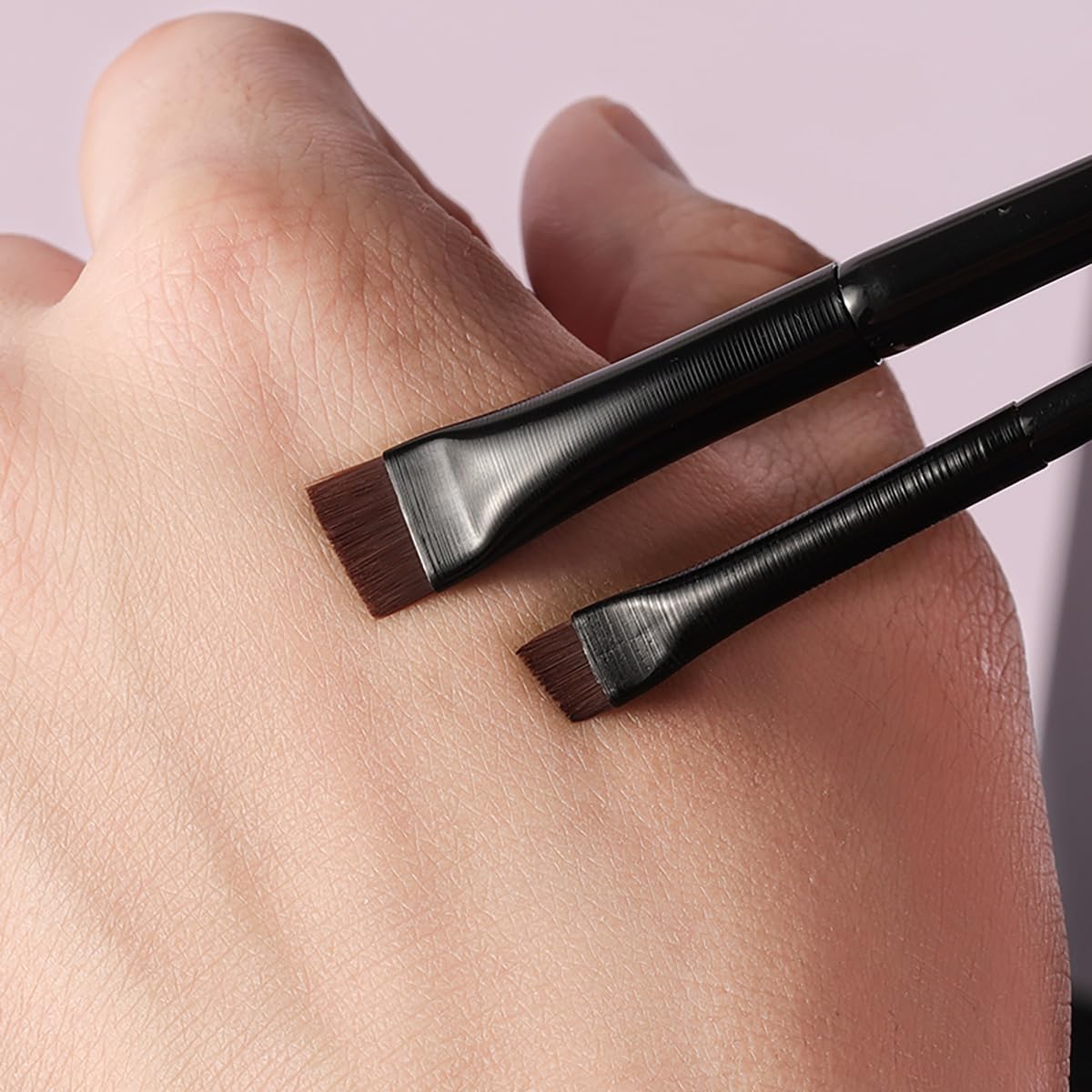 Professional Eyeliner Brush Set - Angled & Fine Point Makeup Brushes for Precise Eyebrow & Eyeliner Application | Flat Brush Makeup Tools | Perfect for Daily Makeup, Smokey Eyes & Winged Liner Looks (Liner Kit-A)