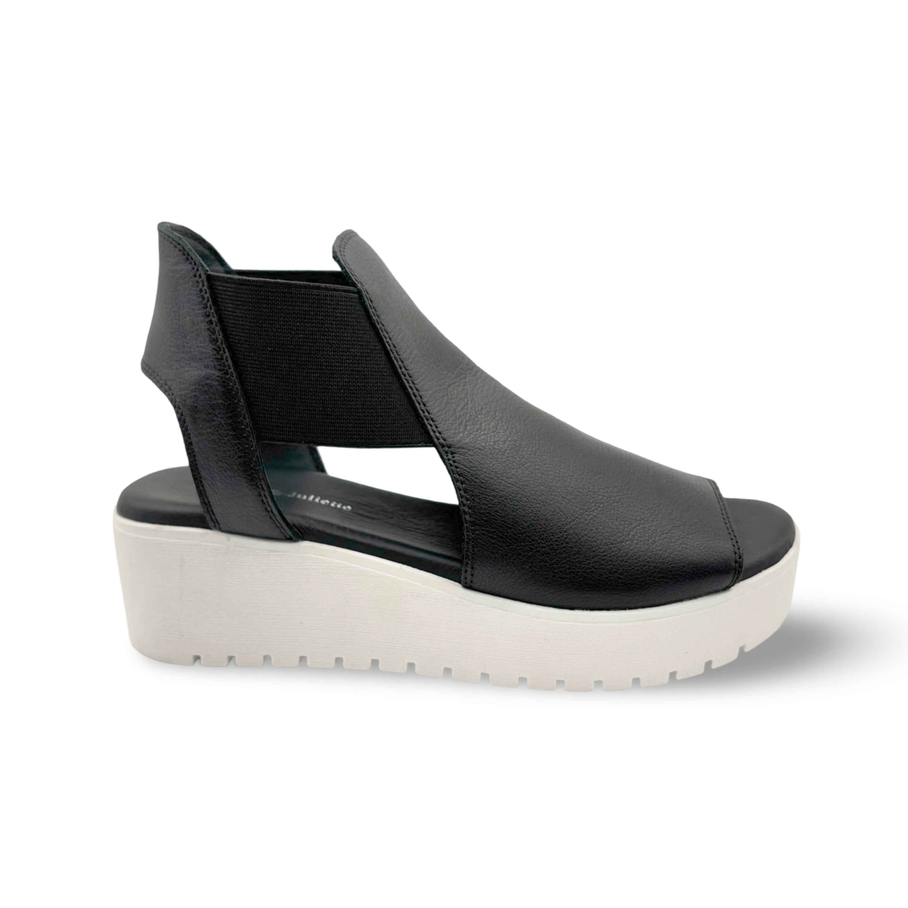 Ozie Black & White Platform Sandals for Women - Comfortable High Wedge Summer Beach Sandals - Perfect for Vacation, Pool Party & Casual Outings