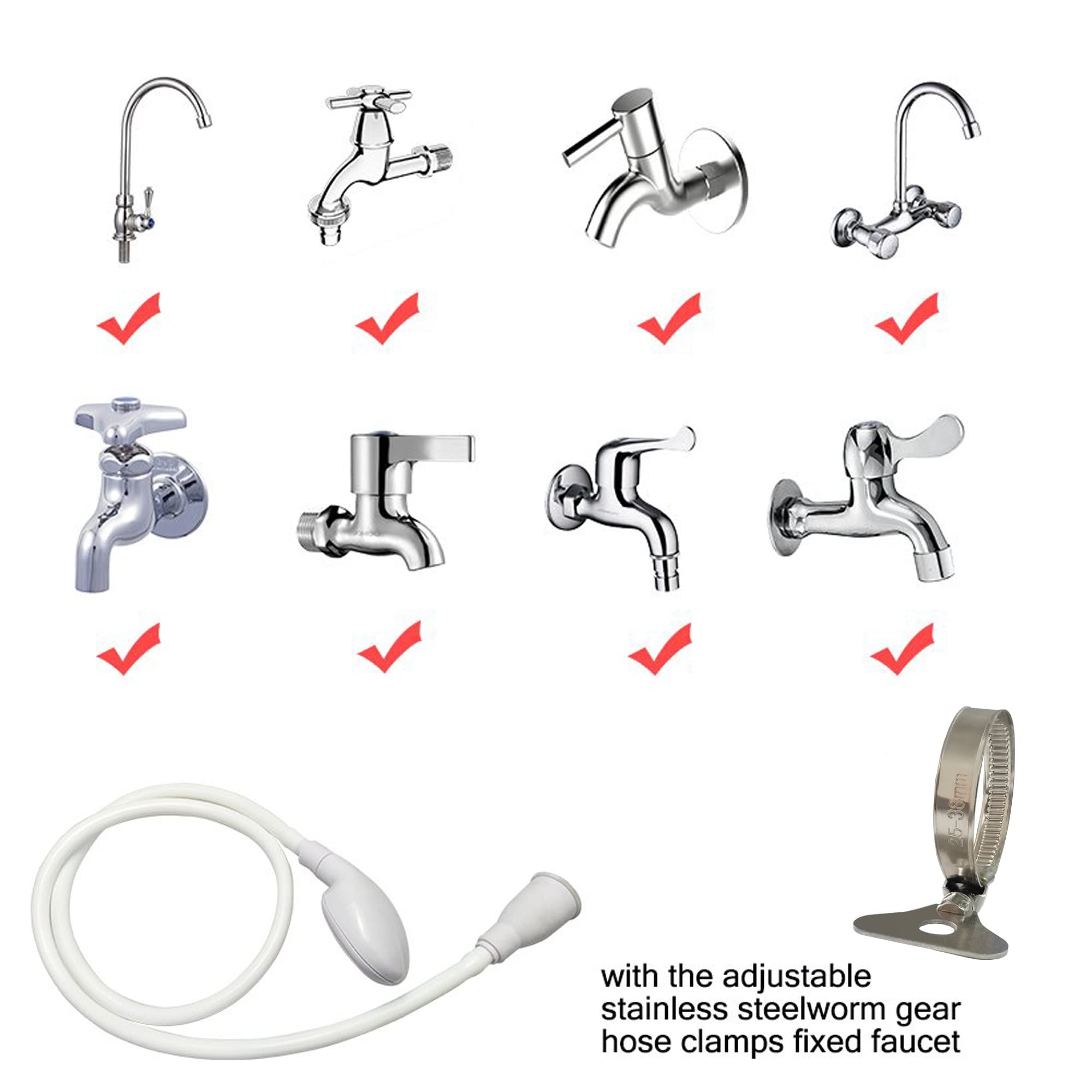 Portable Sink Sprayer with Rubber Hose - Handheld Shampoo Sprayer for Hair Washing (Style 1) | Perfect for Home Salon, Pet Grooming & Kitchen Use