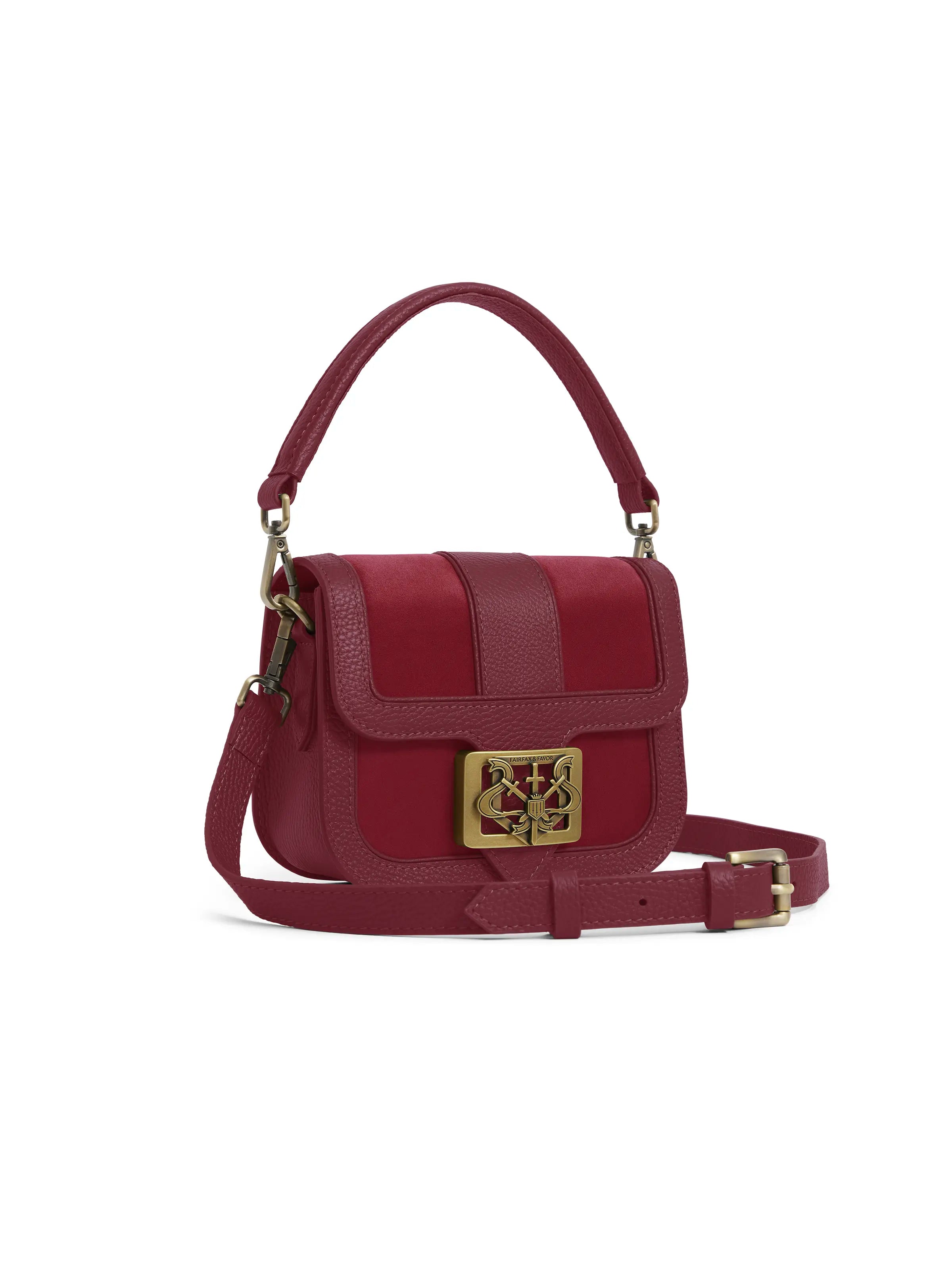 Clarence Handbag - Ruby Suede Crossbody Purse for Women | Fashionable & Durable | Perfect for Work, Travel & Evening Events