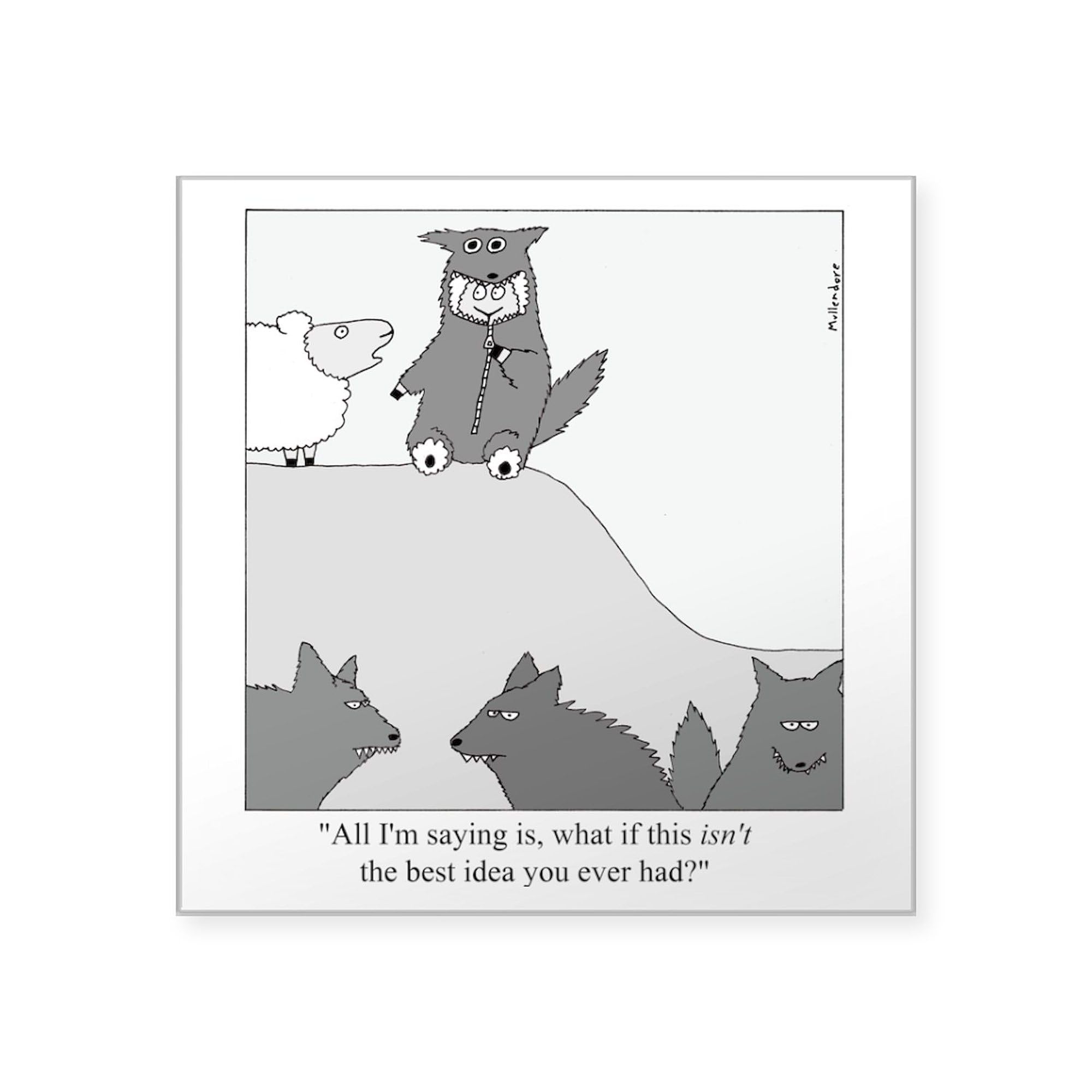 Funny Sheep in Wolf's Clothing Car Sticker - 3x3 Inch Square Bumper Decal for Cars, Laptops & Water Bottles | Unique Gift for Animal Lovers & Humor Fans