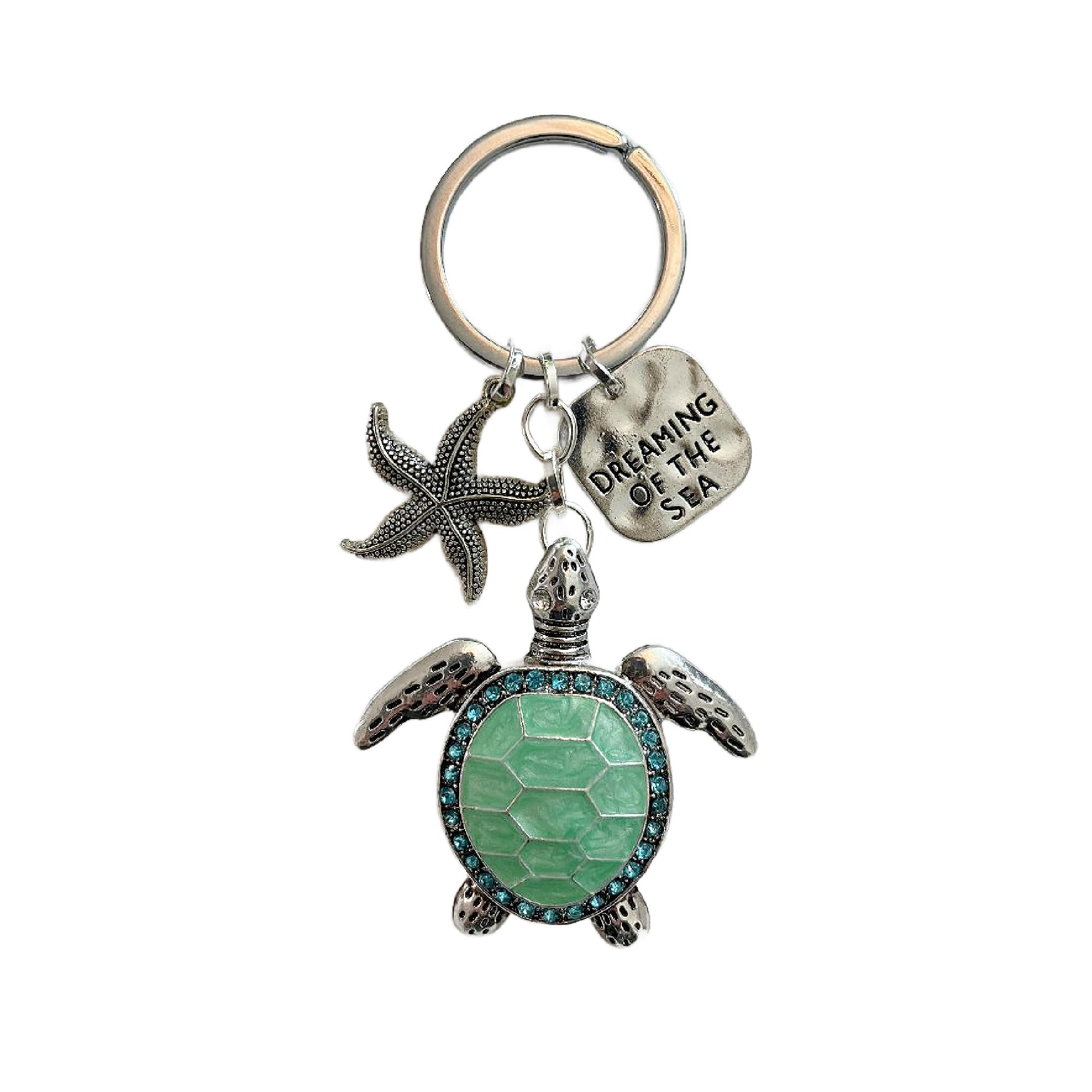 Sea Turtle Keychain - Cute Turtle Car Keychain Accessories for Women & Men - Perfect for Car Keys, Backpacks, and Gifts (Ocean Blue)
