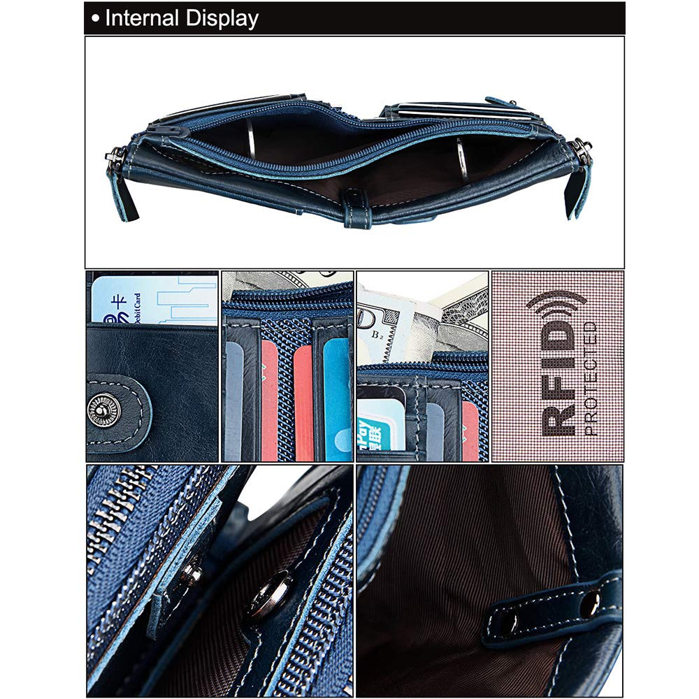 RFID Blocking Men's Leather Wallet - Slim Bifold Double Zip Coin Purse with Money Clip | Perfect for Travel, Business & Everyday Use