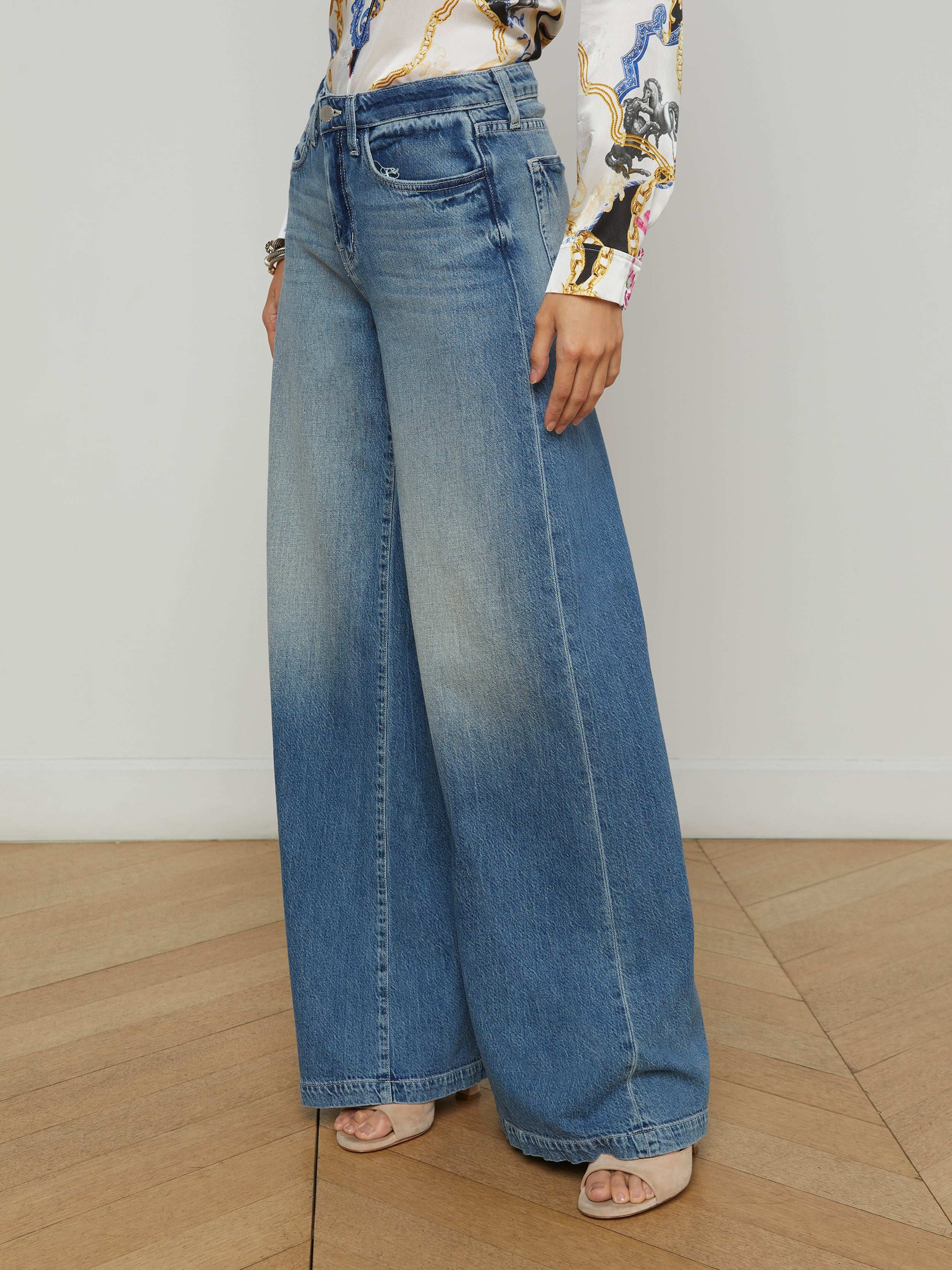 Quincy Women's High Waist Wide Leg Jeans - Stretchy Denim Pants for Casual & Office Wear - Comfortable & Stylish for Everyday Outfits