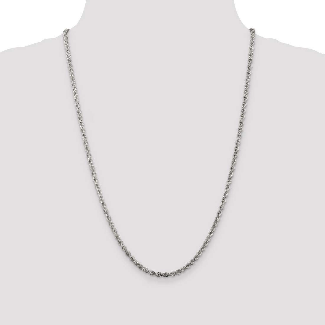 Sterling Silver Solid Heavy Rope Chain Necklace, Bracelet or Anklet - Durable Jewelry for Men & Women - Perfect for Everyday Wear, Gifts & Special Occasions