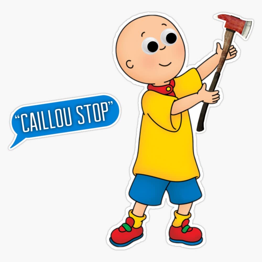Caillou Meme Sticker - 5 Inch Vinyl Bumper Sticker (6 Mil Thick) - Waterproof & Durable Decal for Cars, Laptops, Water Bottles - Funny Pop Culture Stickers for Fans & Collectors