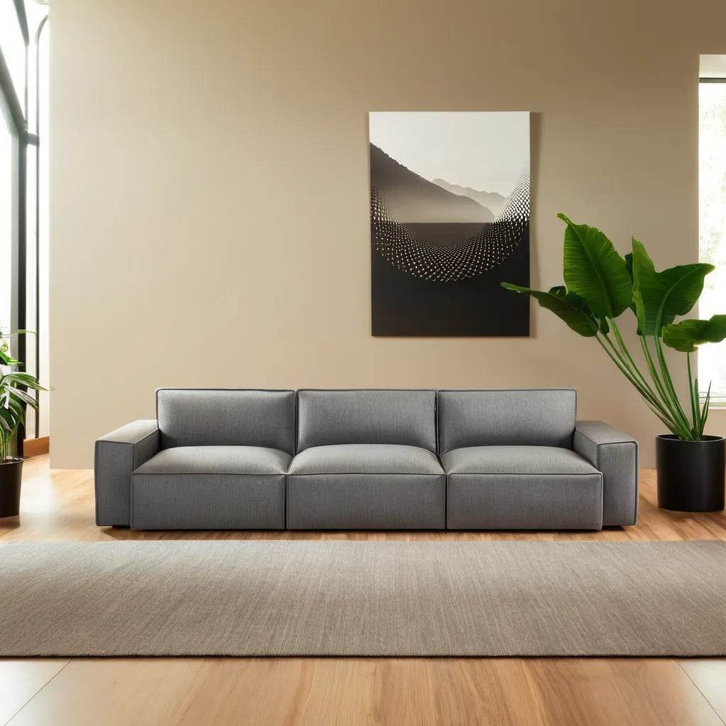 Premium Giacomo Fabric 4-Seater Sofa - Comfortable & Durable Living Room Furniture (Pet-Friendly) - Perfect for Family Gatherings, Movie Nights & Relaxing