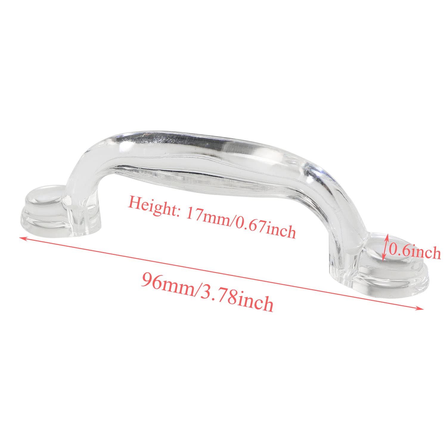 2pcs Clear Acrylic Drawer Knobs - Adhesive Pull Handles for Kitchen Cabinets & Dressers