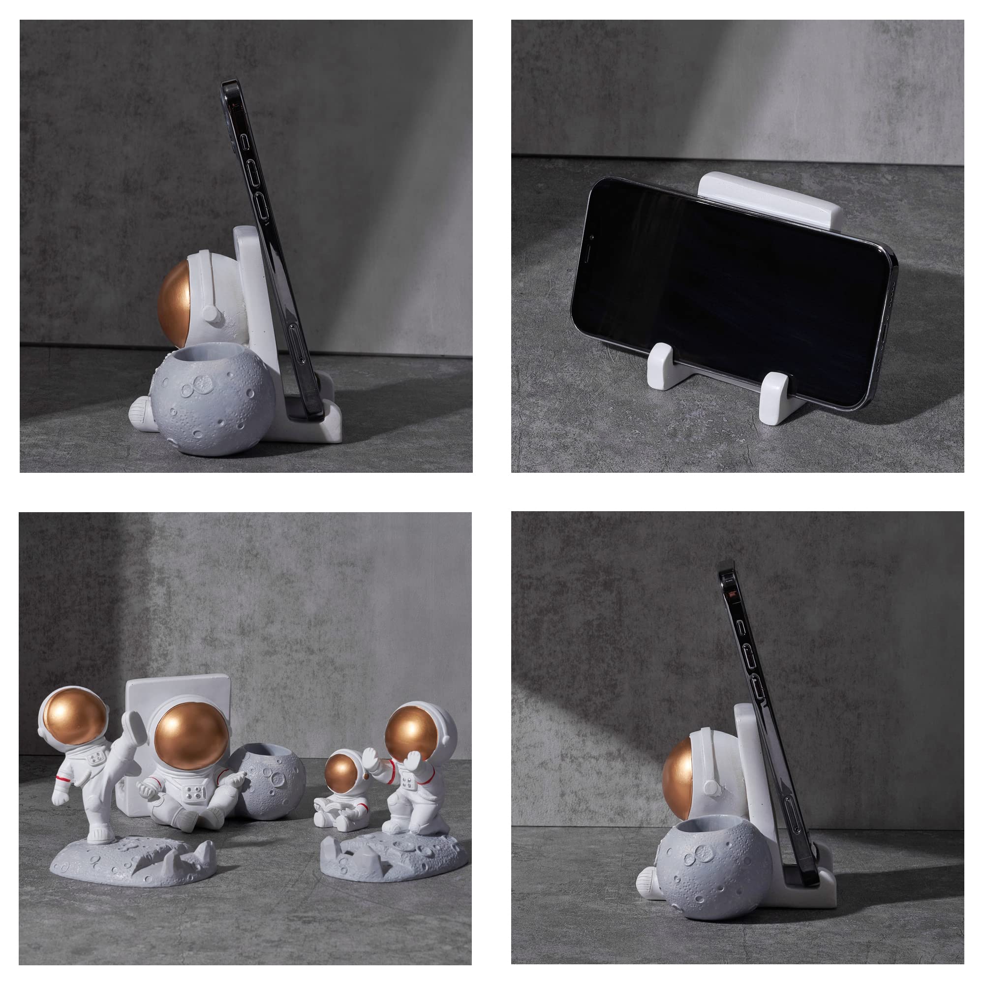 Multifunctional Astronaut Phone Stand with Pen Holder - Space-Themed Cell Phone Dock & Desktop Organizer for Office, Home, or Gift