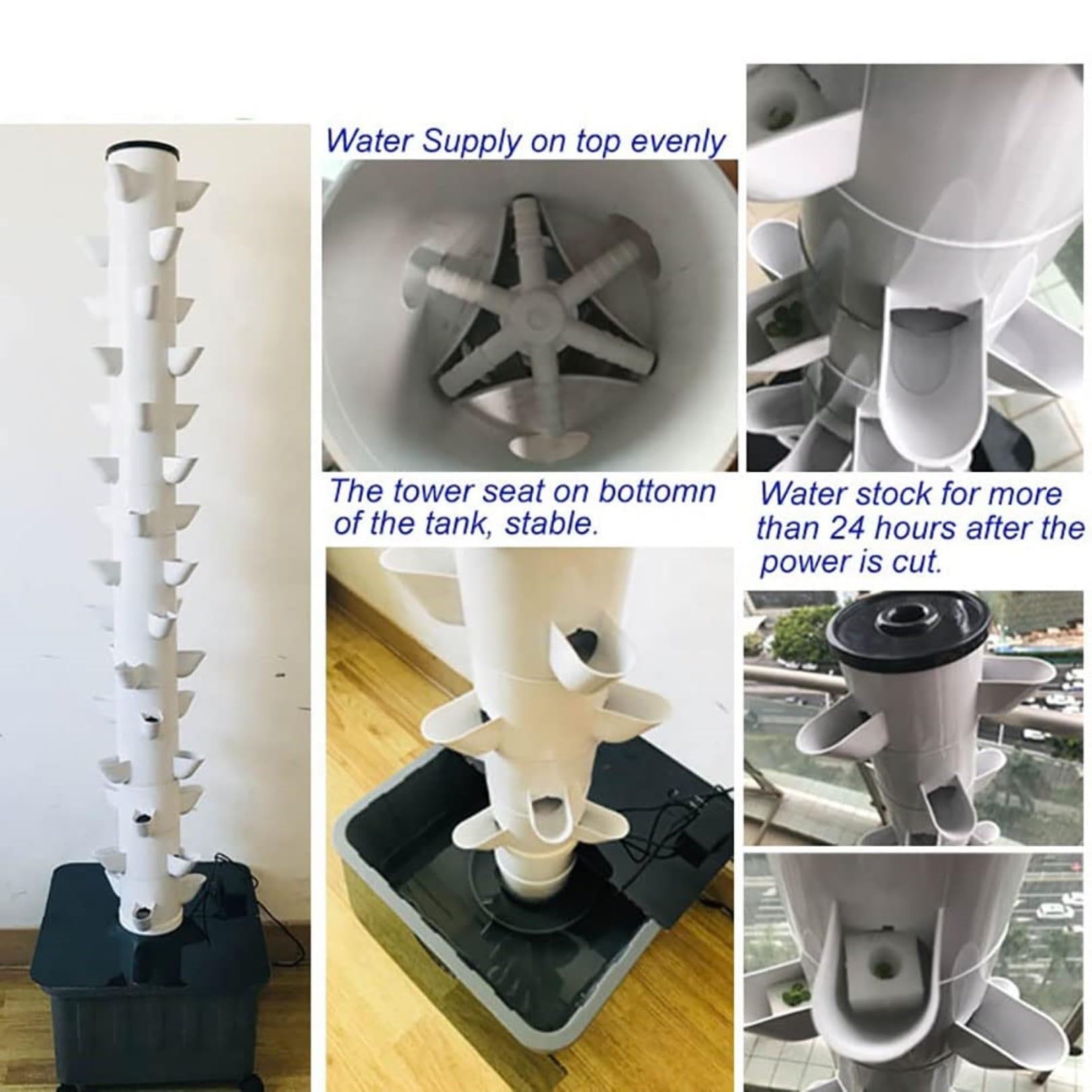 DIY Hydroponic Growing System for Balcony - Detachable PP Colonization Cups, Vertical Tower Planters for Home Garden, Farm & Greenhouse (30 Holes) - Perfect for Urban Gardening, Indoor Plants & Small Space Farming