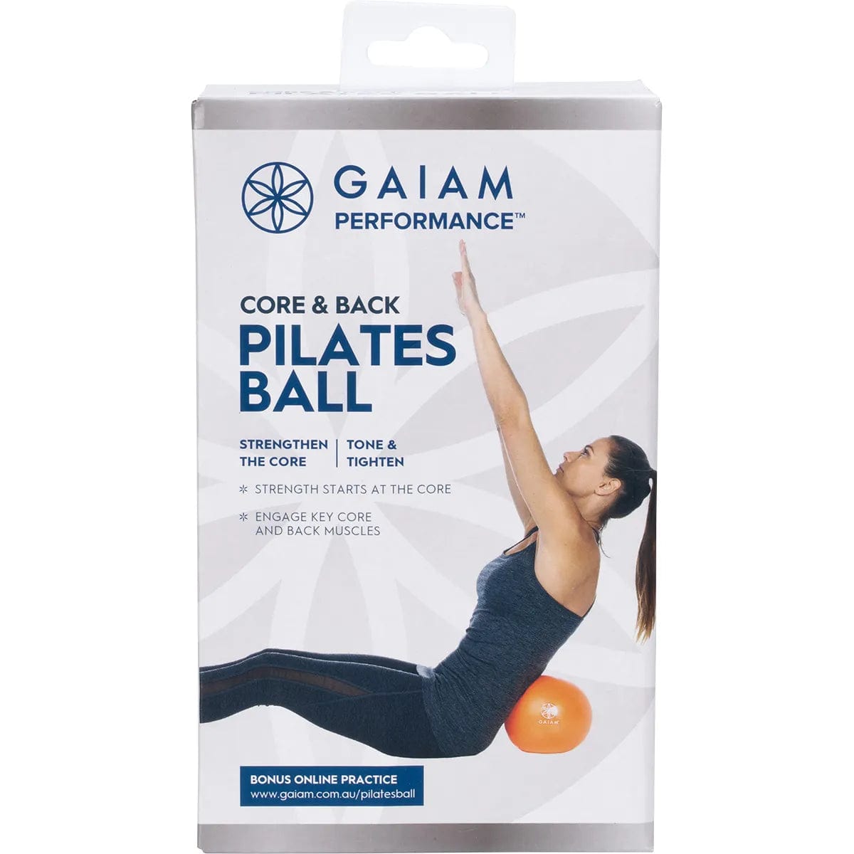 GAIAM Core & Back Pilates Ball - Exercise Ball for Yoga, Pilates, Stability Training & Physical Therapy - Perfect for Home Gym, Office & Rehabilitation Workouts