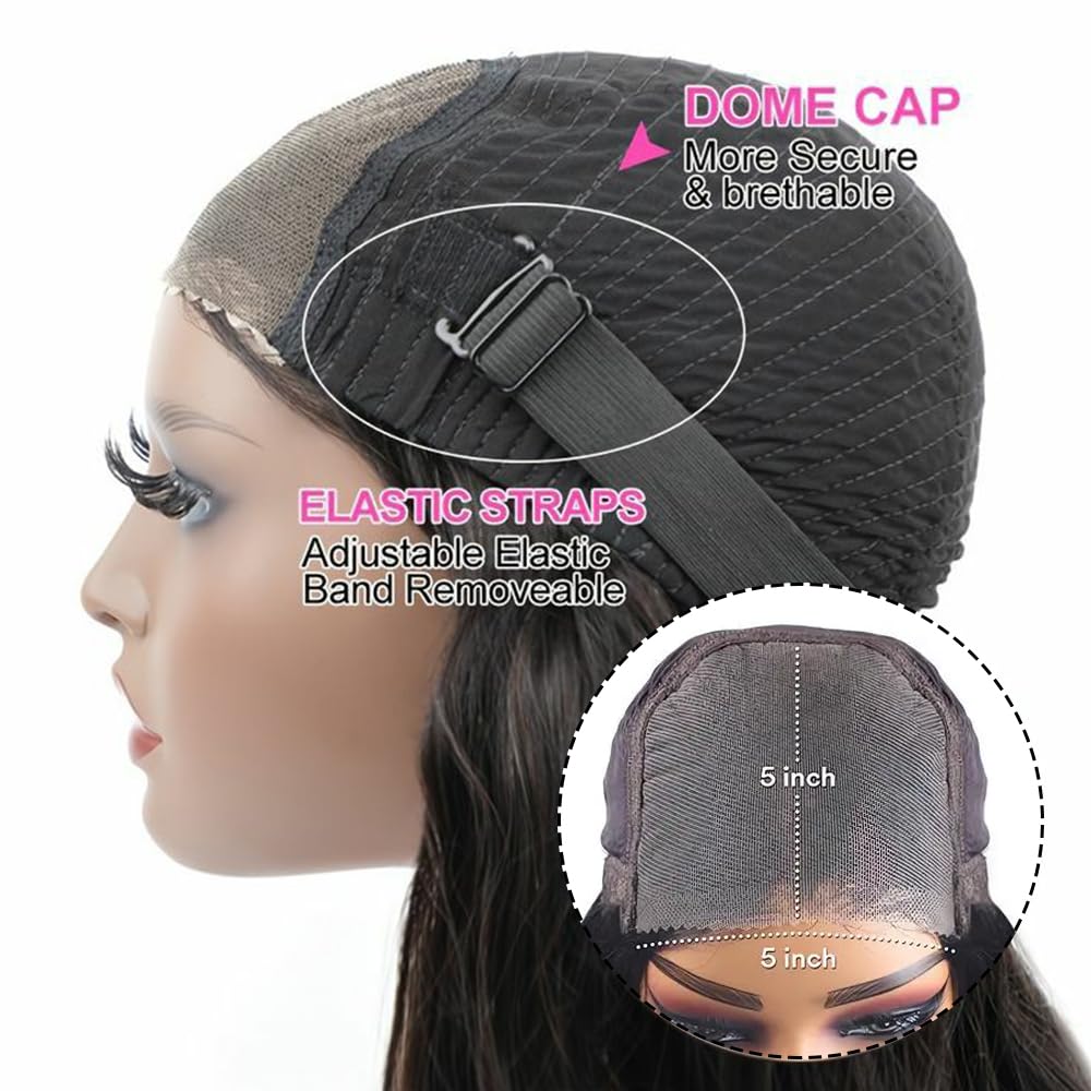 5x5 HD Lace Closure Bob Wig - 180% Density Human Hair Water Wave Glueless Wigs | Pre Plucked Natural Hairline | Wear & Go Style (12 Inch, Natural Black) for Everyday Wear, Parties & Special Occasions