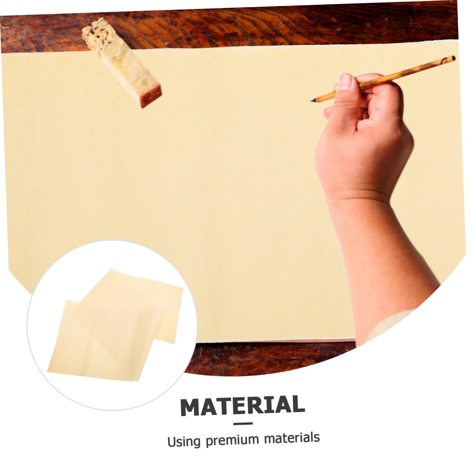 50pcs Premium Chinese Rice Paper for Calligraphy & Painting - Sumi Paper, Brush Writing Paper, Soft Shikishi with Gold Flakes - Perfect for Traditional Art, DIY Projects & Home Decor