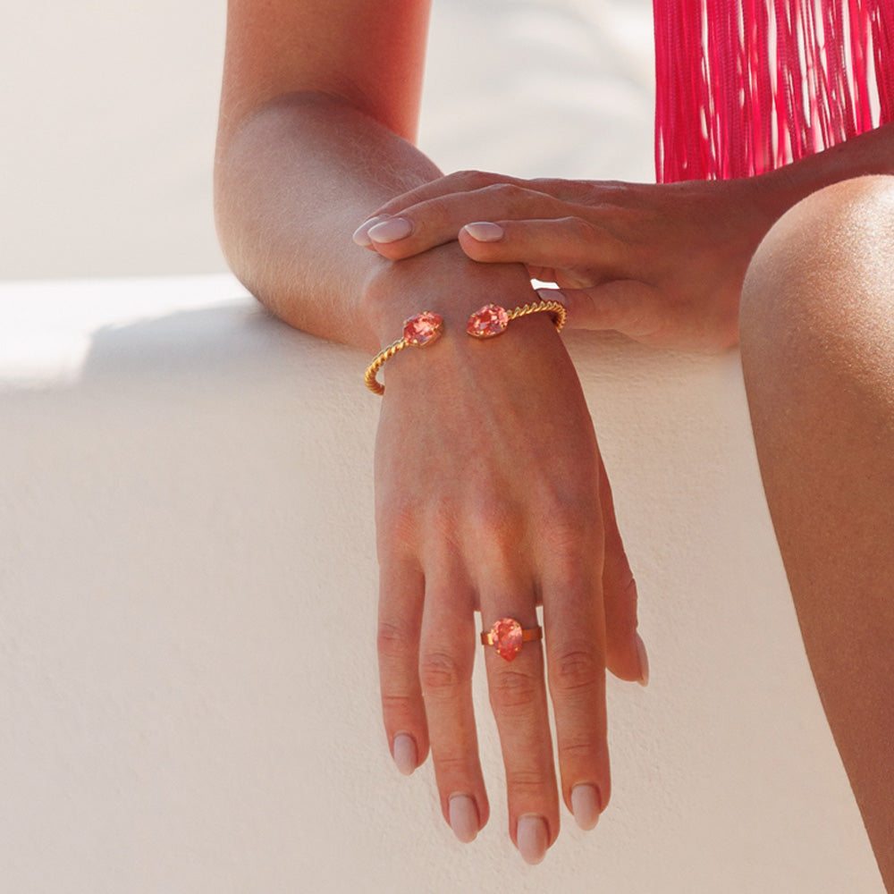 Mini Drop Bracelet - Rose Peach Gold Plated Dainty Jewelry for Women | Perfect for Everyday Wear, Date Nights & Gifting