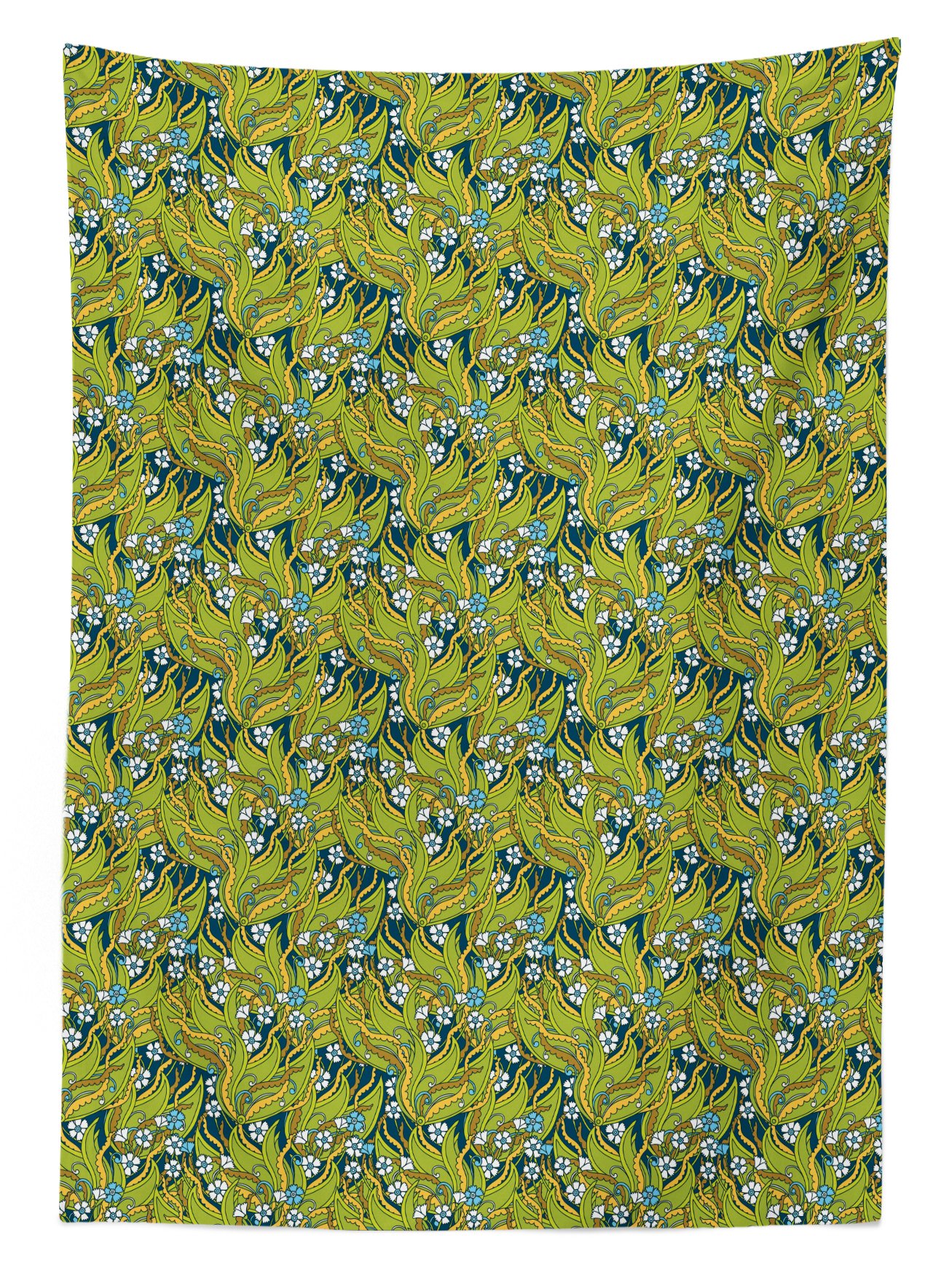 Ambesonne Floral Outdoor Tablecloth - Waterproof Washable Picnic Table Cover 58x120 Inches, Vibrant Pansy Blooms & Jungle Leaves Design for Patio, Garden Party, BBQ, and Outdoor Dining Decor