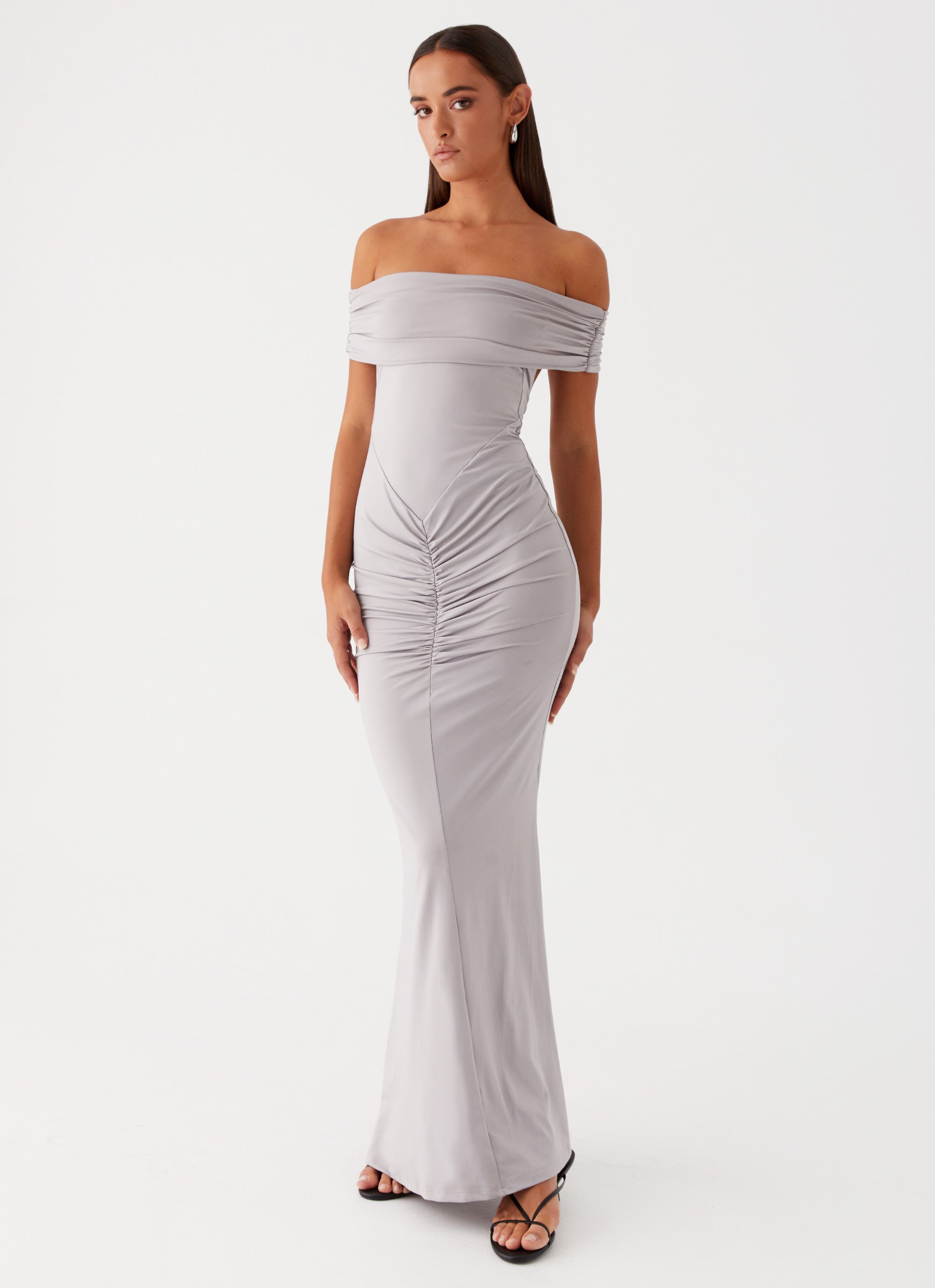Elegant Grey Dancefloor Maxi Dress for Women - Perfect for Prom, Evening Parties & Special Occasions