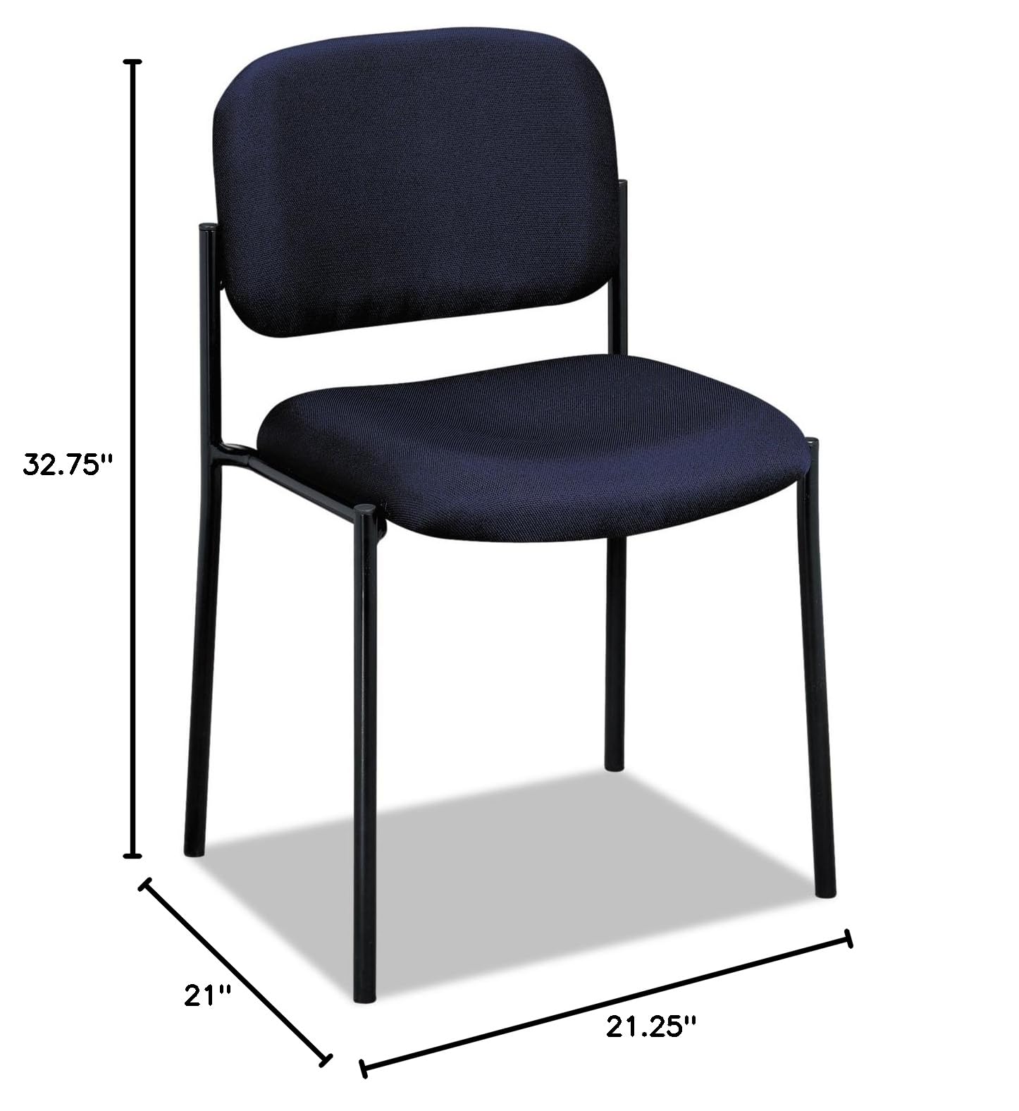HON Scatter Guest Chair - Navy Fabric Stackable Armless Lobby Chair for Office, Waiting Room & Conference Room Use