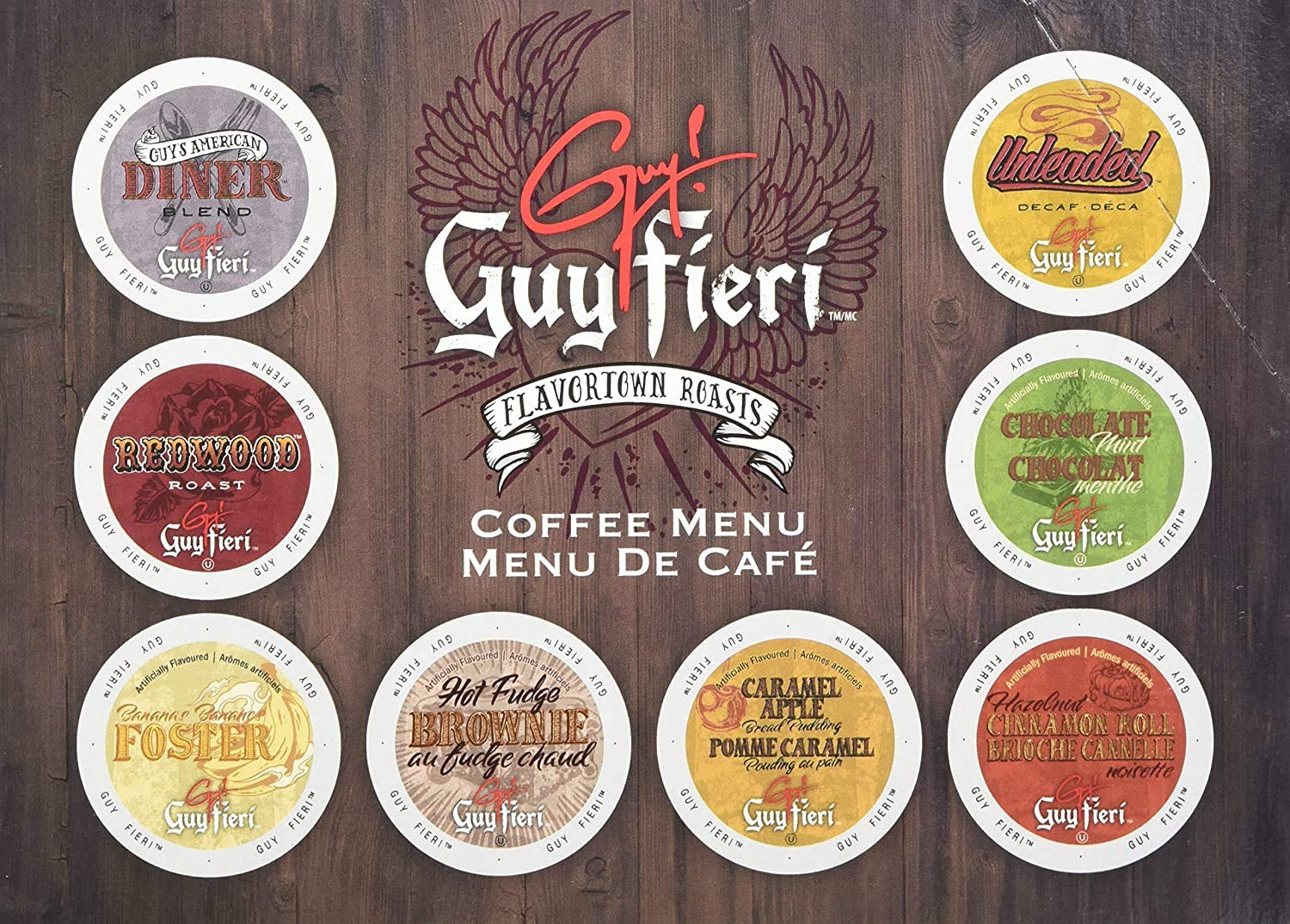 Guy Fieri Flavortown Roasts Hot Fudge Brownie Medium Roast Coffee Pods - 24 Count K-Cups for Keurig Machines | Perfect for Morning Brew & Office Coffee Break