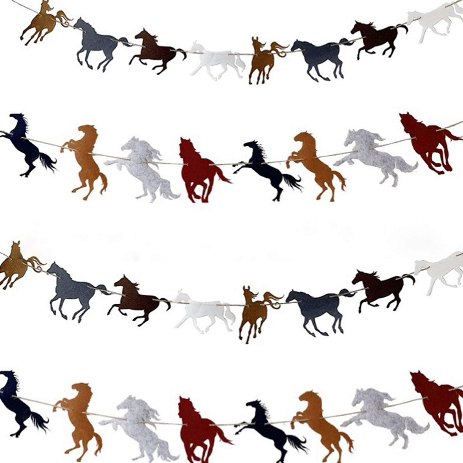 Kiniza 4-Piece Horse Racing Garland Banner Set - Colorful Streamers for Birthday, Wedding & Christmas Decorations - Perfect Party Decor for Adults & Kids - Ideal for Race Day, Sports Events & Holiday Celebrations