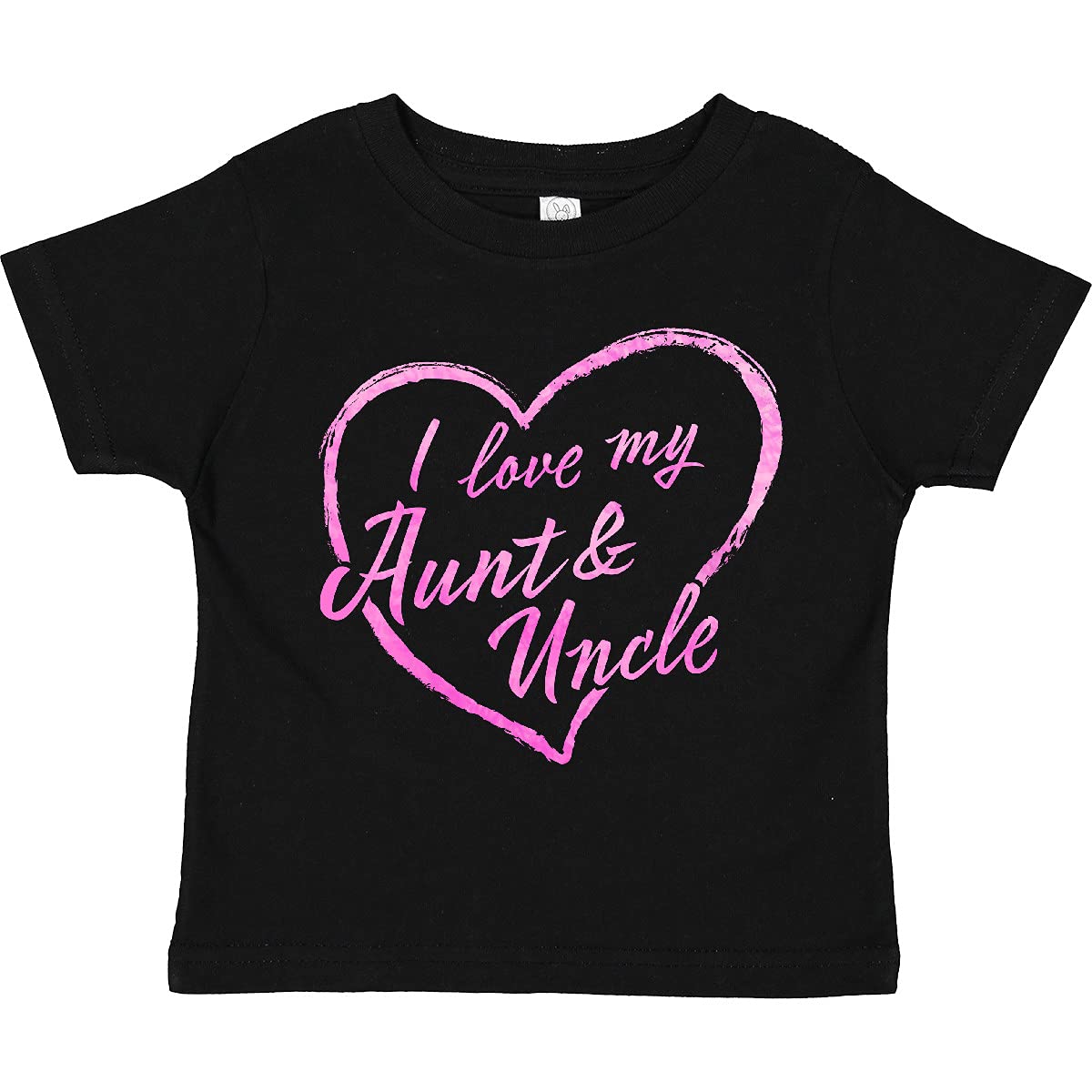 I Love My Aunt and Uncle Pink Chalk Heart Toddler T-Shirt - Cute Kids Graphic Tee for Family Bonding & Special Occasions
