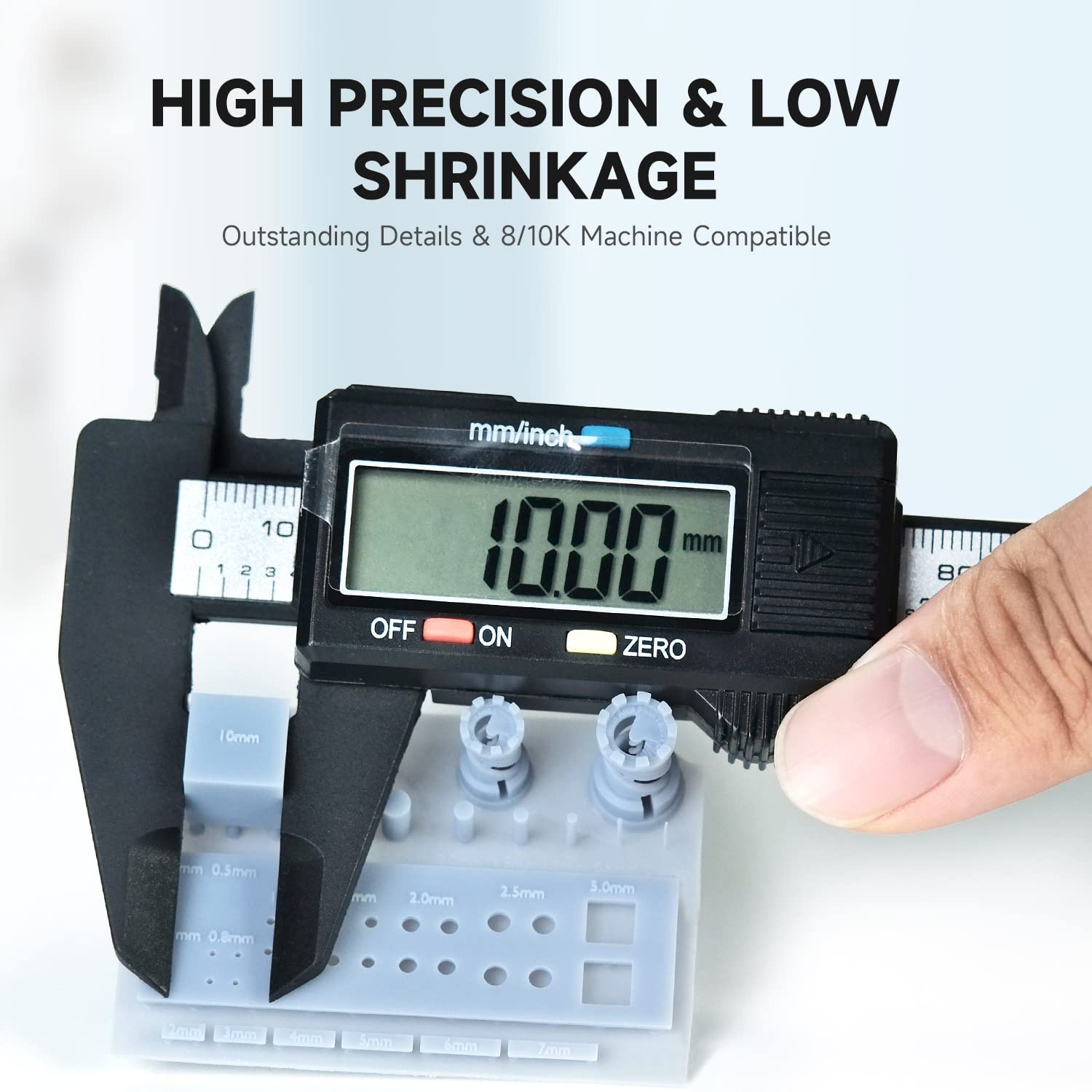 High Precision 8K Rigid 3D Printer Resin - 405nm UV-Curing Photopolymer Resin with Low Odor (5000g, Gray) - Ideal for Miniatures, Jewelry, Dental Models & Engineering Prototypes