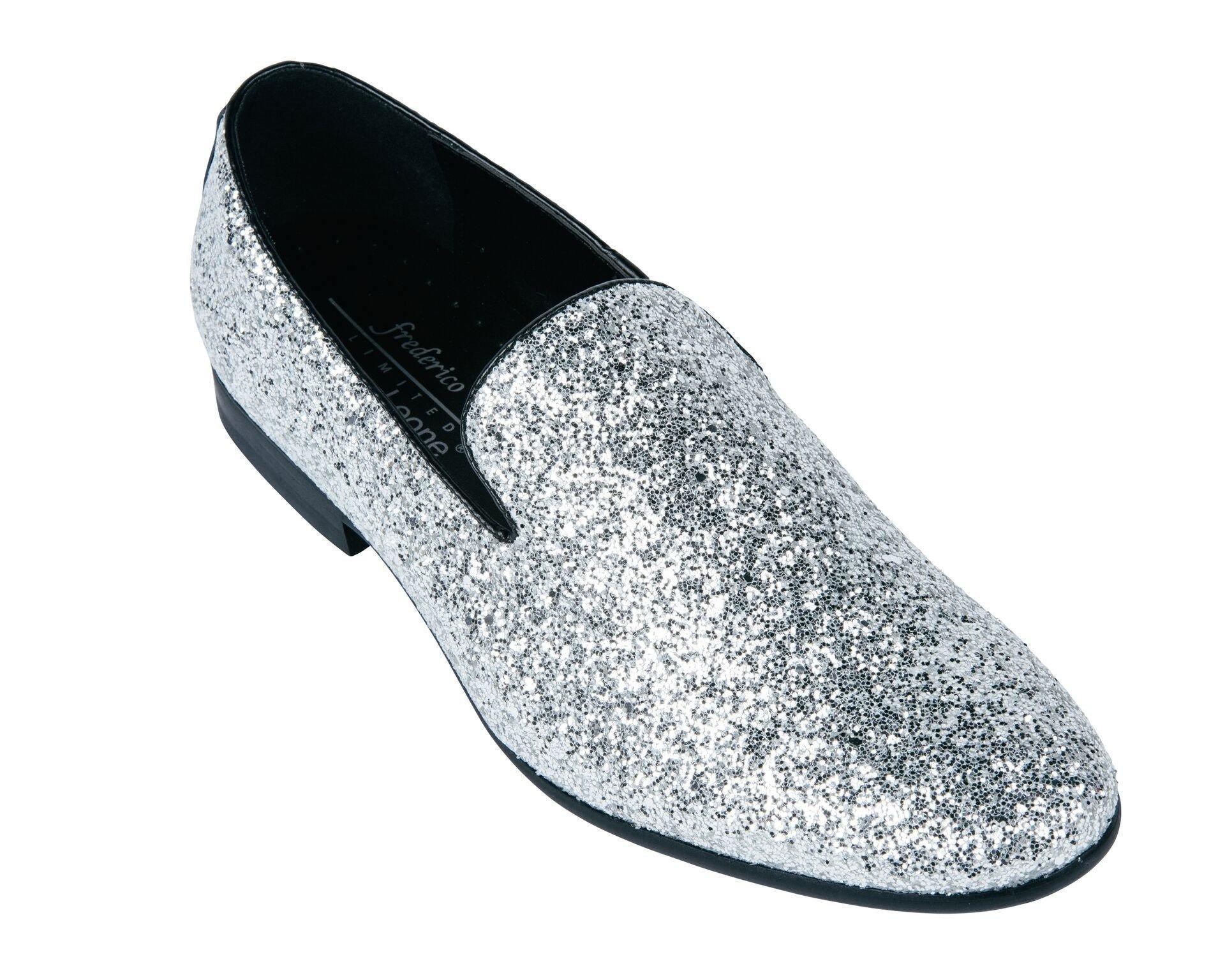 Men's Silver Sparkle Slip-On Shoes - Comfortable & Stylish Casual Loafers for Work, Party & Everyday Wear