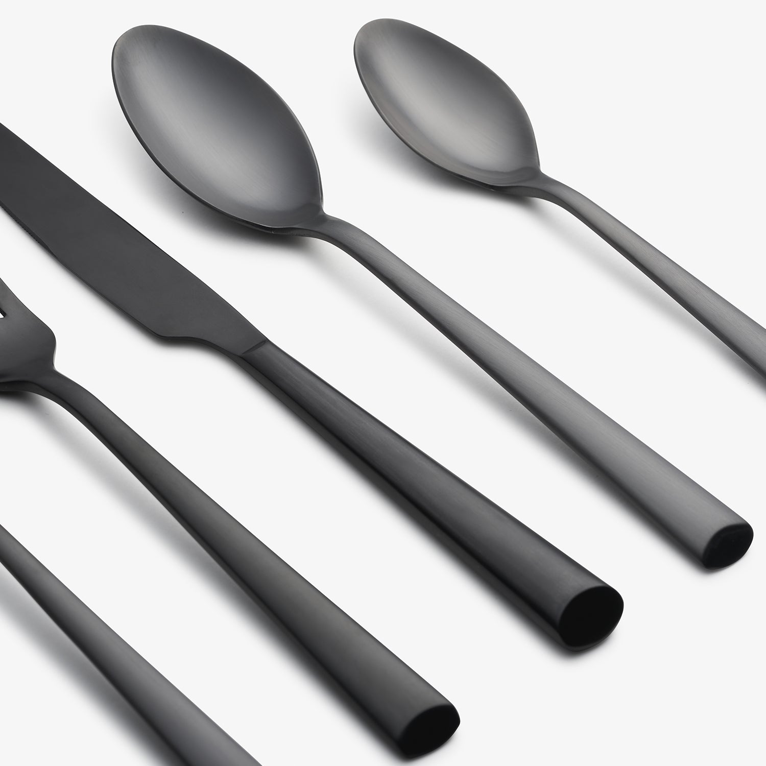 Gilda 20-Piece Black Satin Flatware Set - Elegant Stainless Steel Cutlery for Fine Dining, Dinner Parties & Wedding Gifts