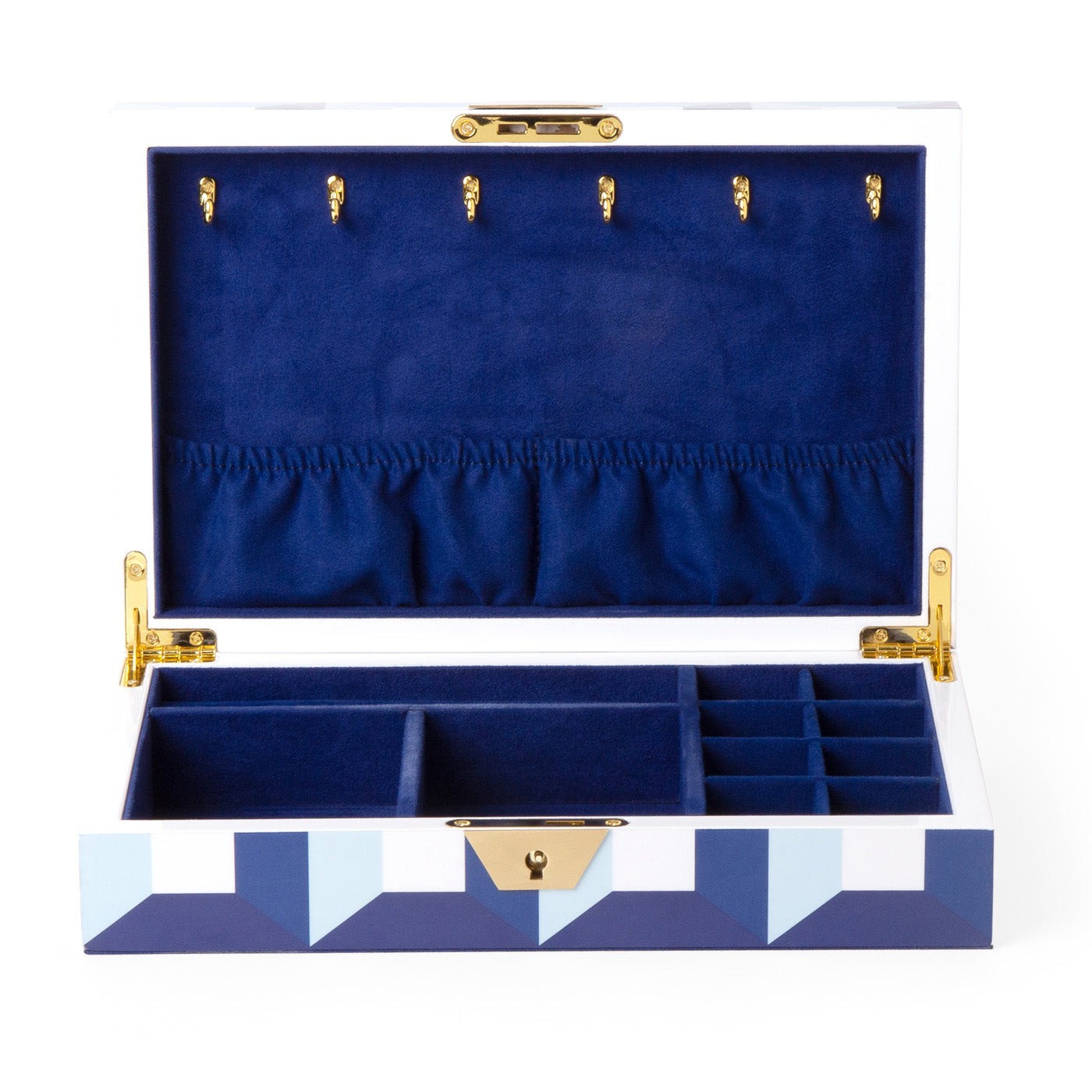 Sorrento Lacquer Jewelry Box - Elegant Wooden Jewelry Organizer with Mirror | Perfect for Necklace, Ring & Earring Storage | Gift for Women, Brides & Jewelry Lovers | Home Decor & Dresser Top Display