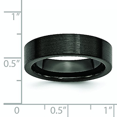 Black Ceramic Wedding Band Ring for Men - 6mm Flat Brushed Finish - Durable & Comfortable for Everyday Wear, Anniversaries, and Special Occasions