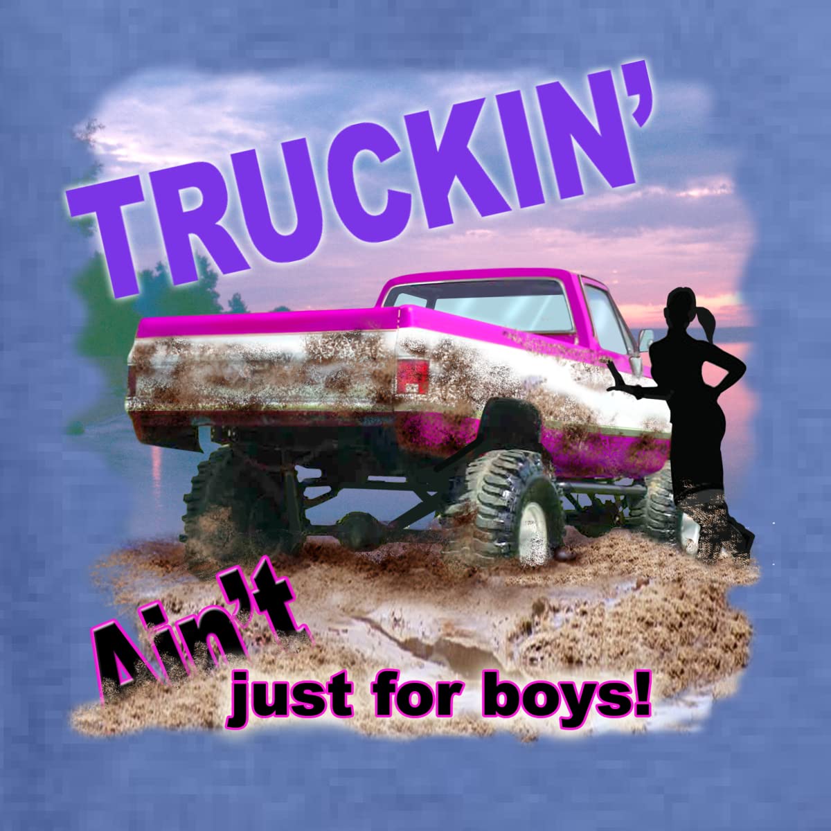 Wild Bobby Truckin' Ain't Just for Boys - Cars & Trucks Graphic Sweatshirt for Men & Women | Casual Unisex Crewneck Pullover for Everyday Wear, Road Trips & Outdoor Adventures