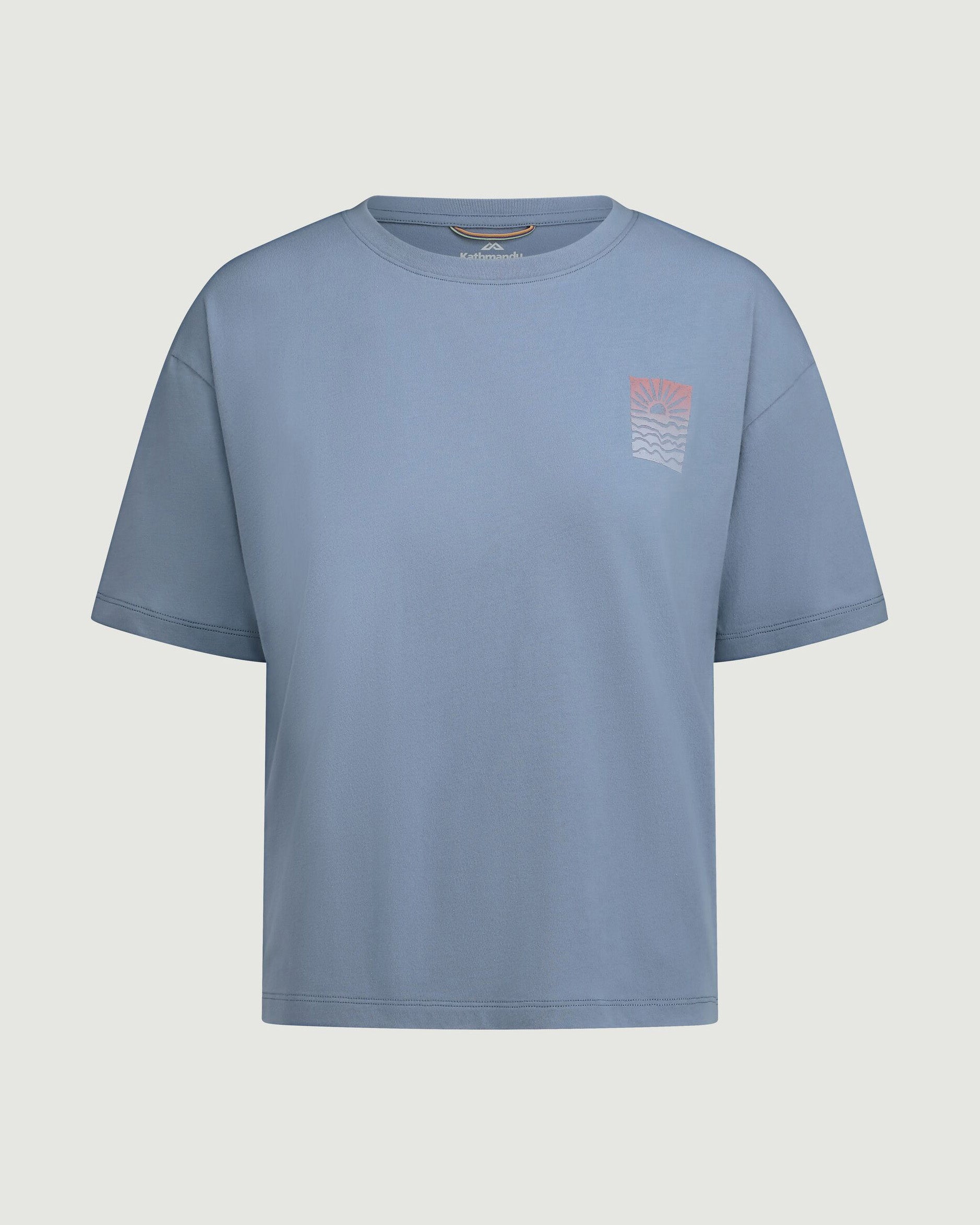 Sunrise Flower Organic Cotton T-Shirt for Women - Soft & Comfortable Casual Wear for Everyday, Workouts, and Outdoor Activities