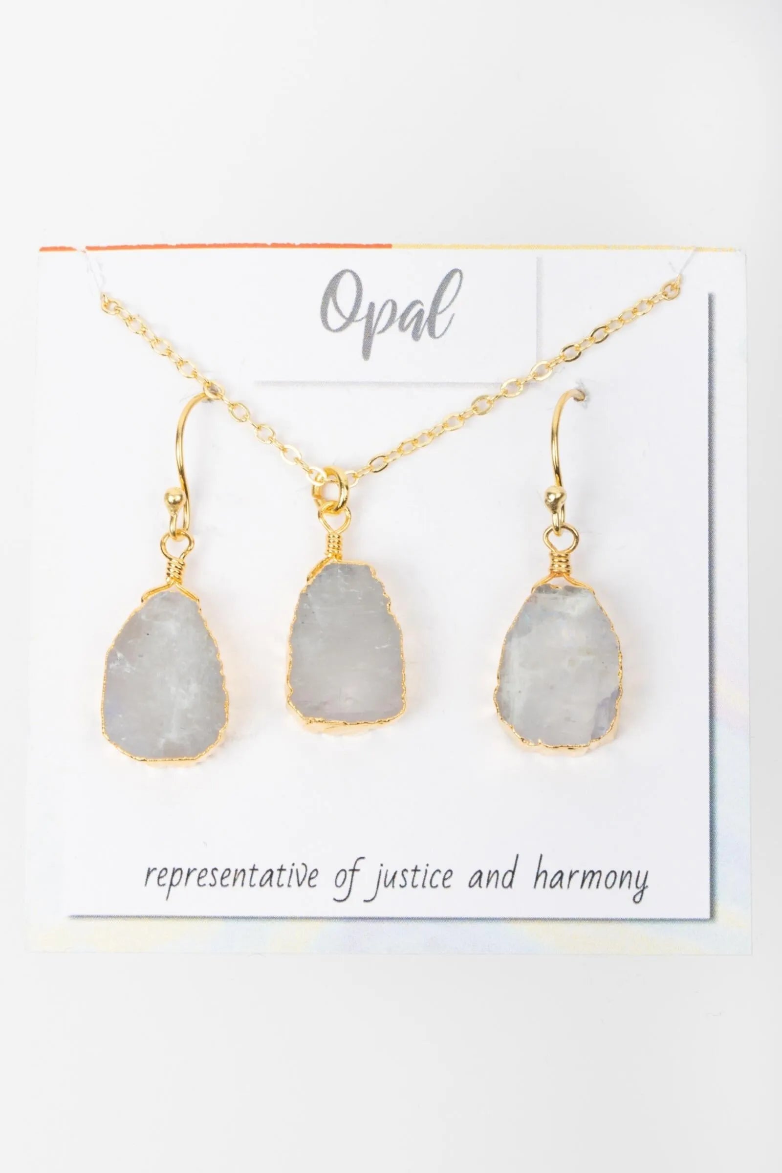 Gemstone Mini Earring and Necklace Set for Women - Elegant Jewelry Gift for Birthday, Anniversary & Valentine's Day - Perfect for Parties, Weddings & Everyday Wear