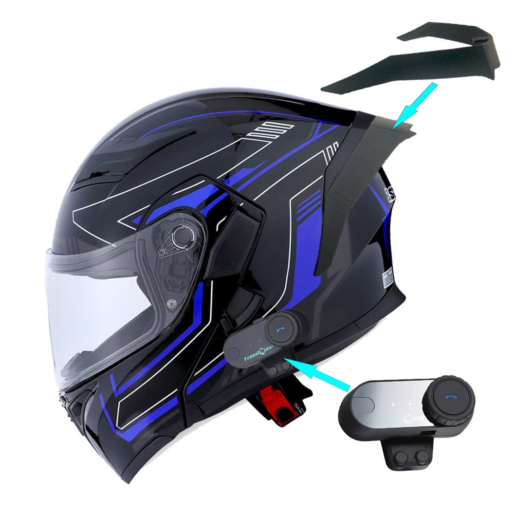 1Storm HB89 Modular Full Face Motorcycle Helmet with Flip-Up Dual Visor & Bluetooth Intercom System - DOT Approved for Safe Riding (Perfect for Commuting, Touring & Adventure Motorcycling)