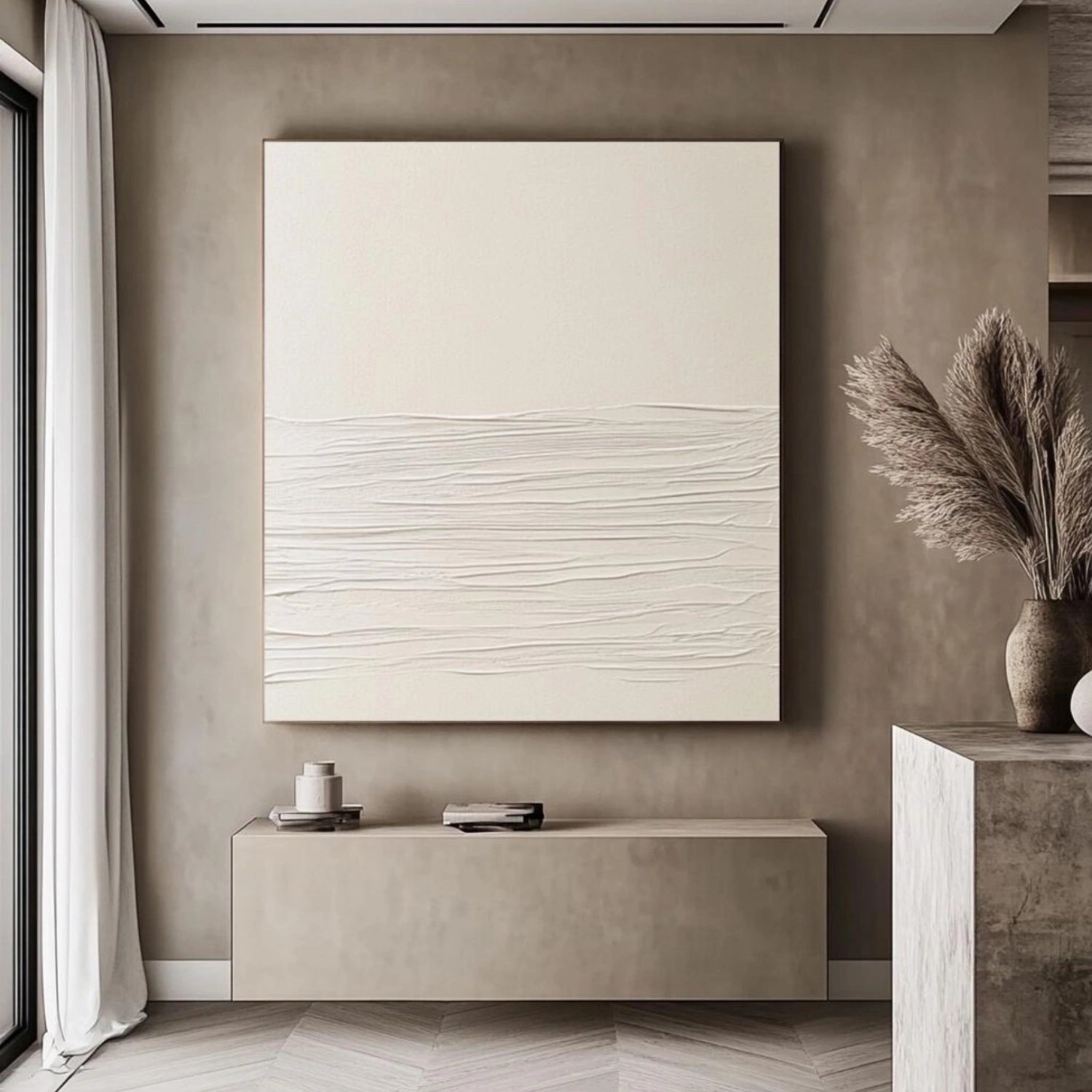 Minimalist Textured Plaster Art Paintings on Canvas #MM314 - Perfect for Modern Home & Office Wall Decor