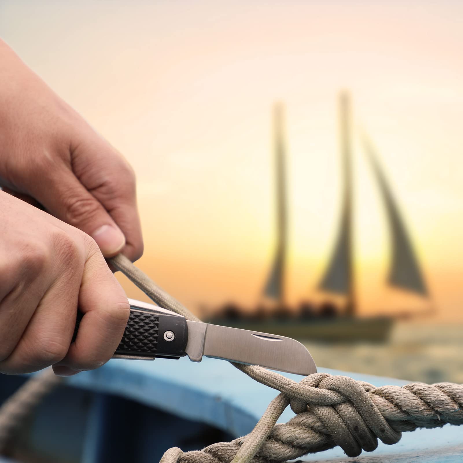 ULEES Marlin Spike Knife - Premium Stainless Steel Sailing & Rigging Tool for Sailors - Perfect for Knot Untying, Rope Splicing, Camping & Outdoor Adventures - Essential Nautical Gear for Boating, Fishing & Survival Situations