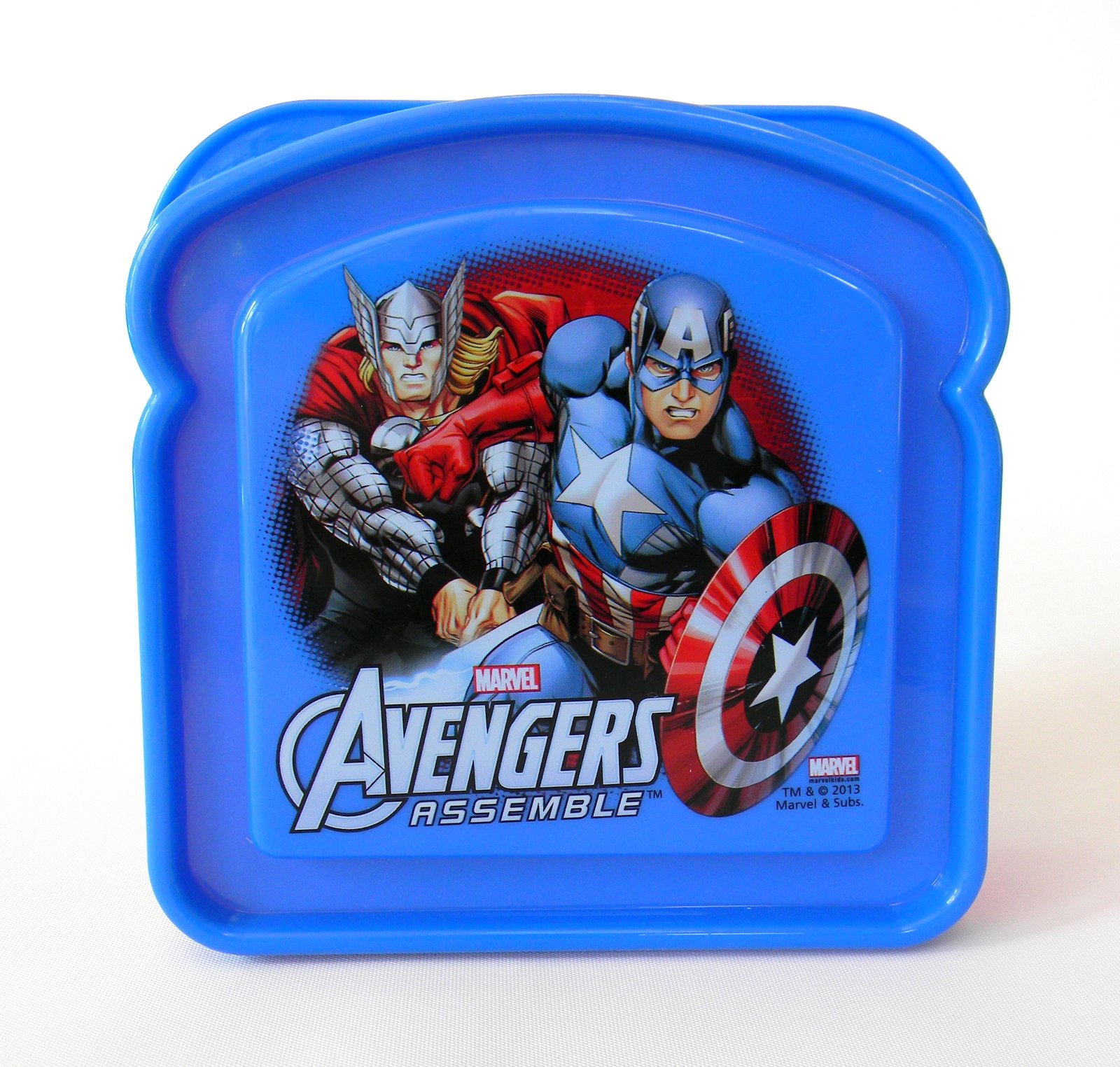 Marvel Avengers Kids Lunch Box Set - Reusable Plastic Water Bottle, Sandwich & Snack Containers with Blue Fork & Spoon | School Lunch, Picnic, Camping Essentials
