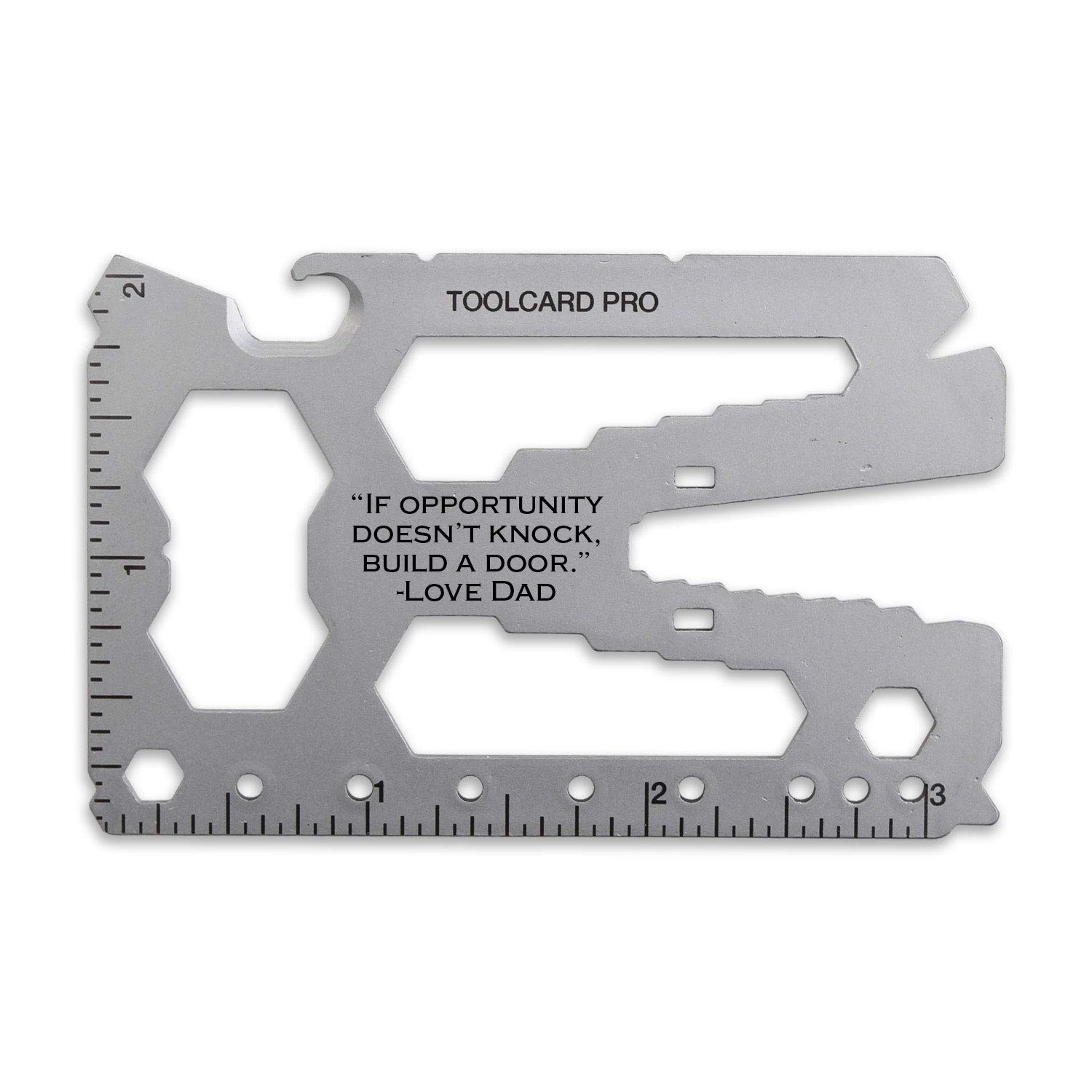 40 in 1 Multitool Credit Card with Money Clip - Personalized Engraved Stainless Steel Tool Card for EDC, Camping & Survival - Custom Gift by Lever Gear (Silver)