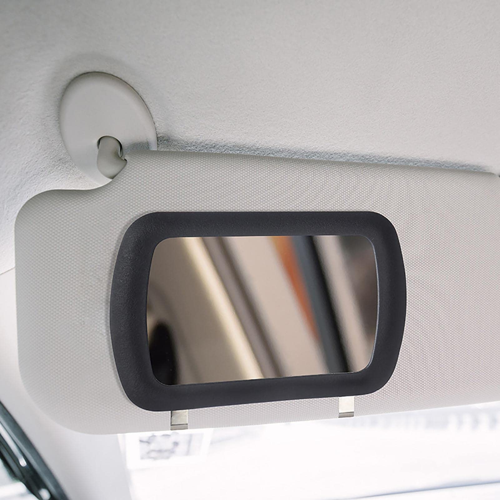 XGZ Car Visor Vanity Mirror - Sun Shading Cosmetic Organizer for Cars & Trucks | Black Auto Makeup Mirror with Sunshade | Perfect for On-the-Go Touchups & Sun Protection