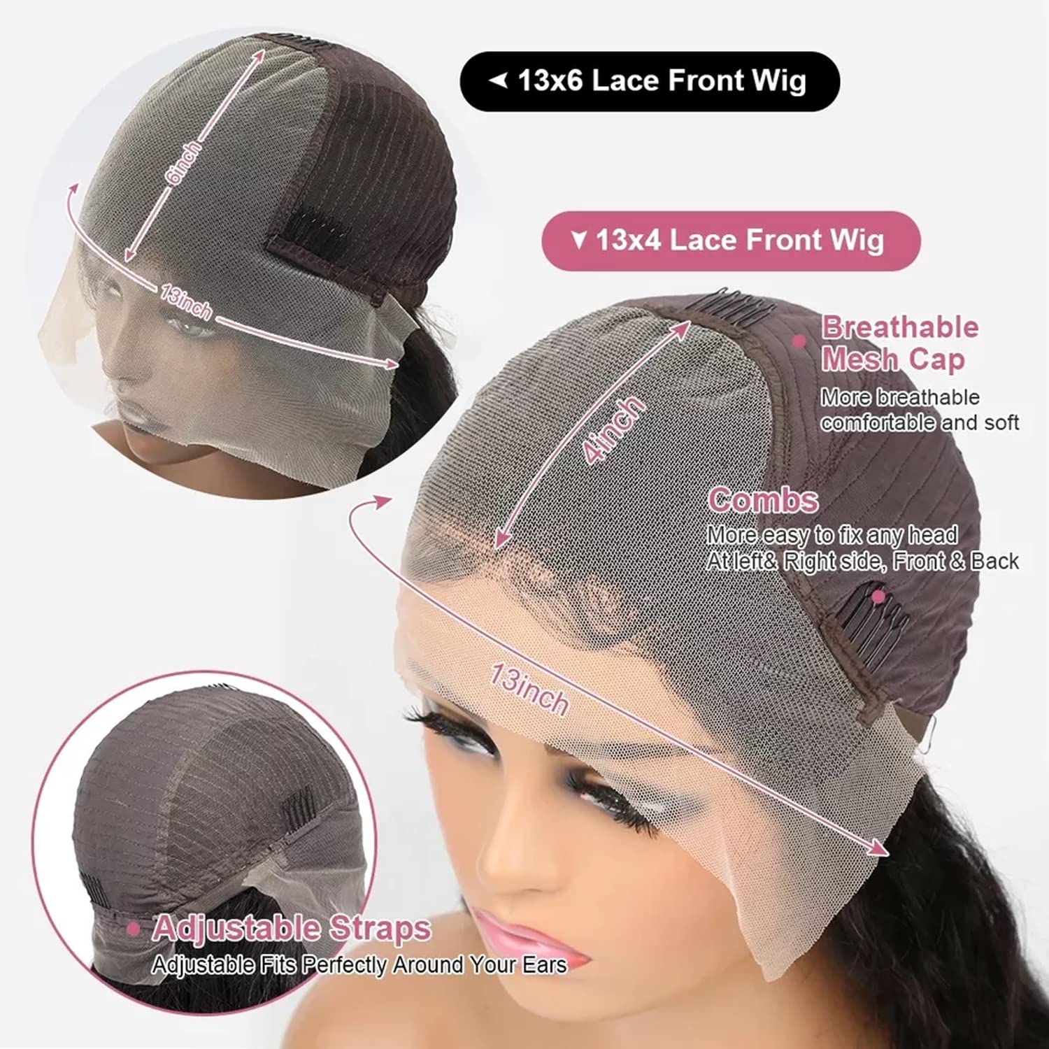 13x6 HD Transparent Deep Wave Lace Front Wig - Brazilian Human Hair Wigs for Women with Baby Hair | Glueless Curly Lace Frontal Wig | Pre-Plucked Natural Black (26 Inch) | Perfect for Daily Wear, Parties & Special Occasions