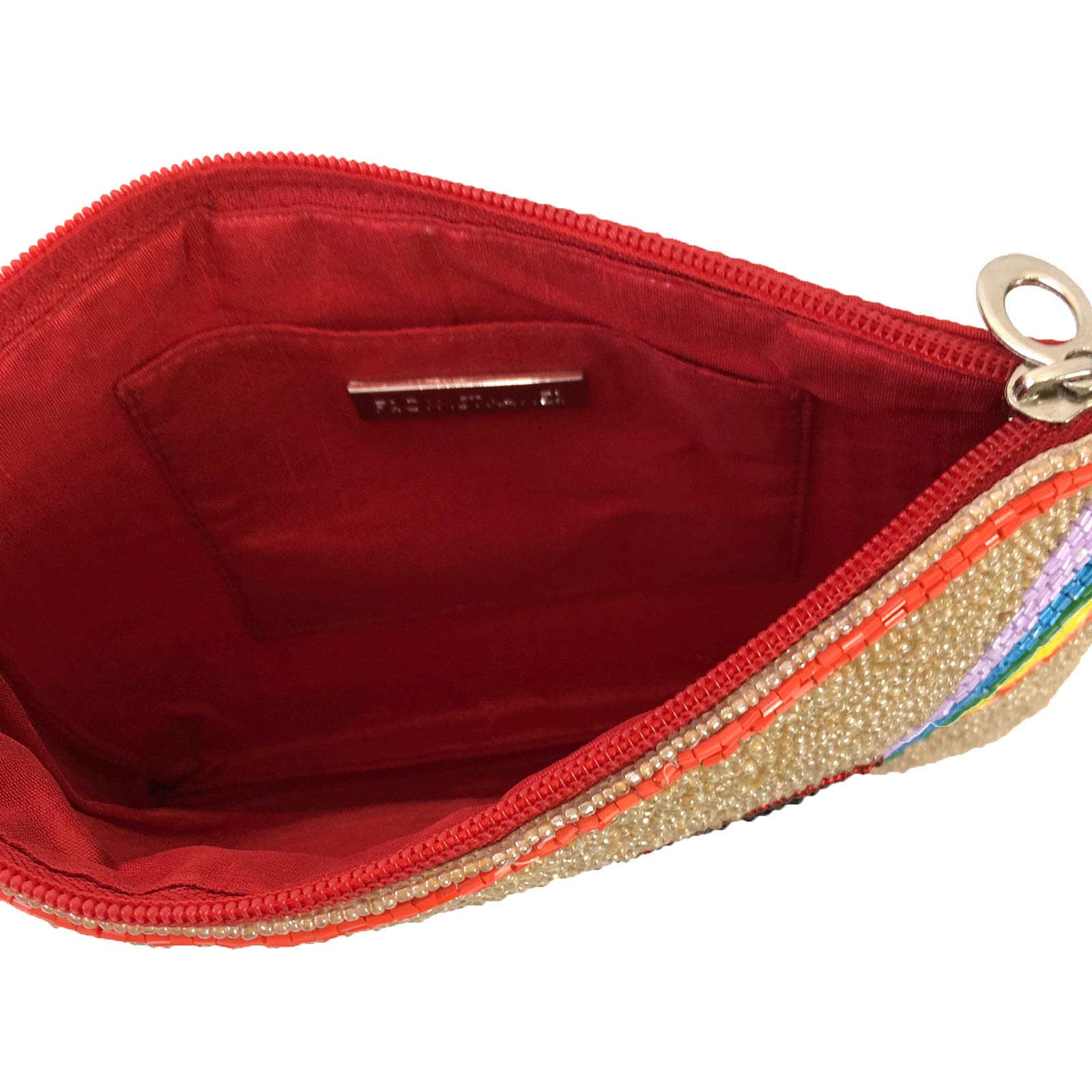 Rainbow Love Beaded Crossbody Clutch Purse for Women - Stylish Multicolor Bohemian Handbag for Parties, Date Night & Special Occasions