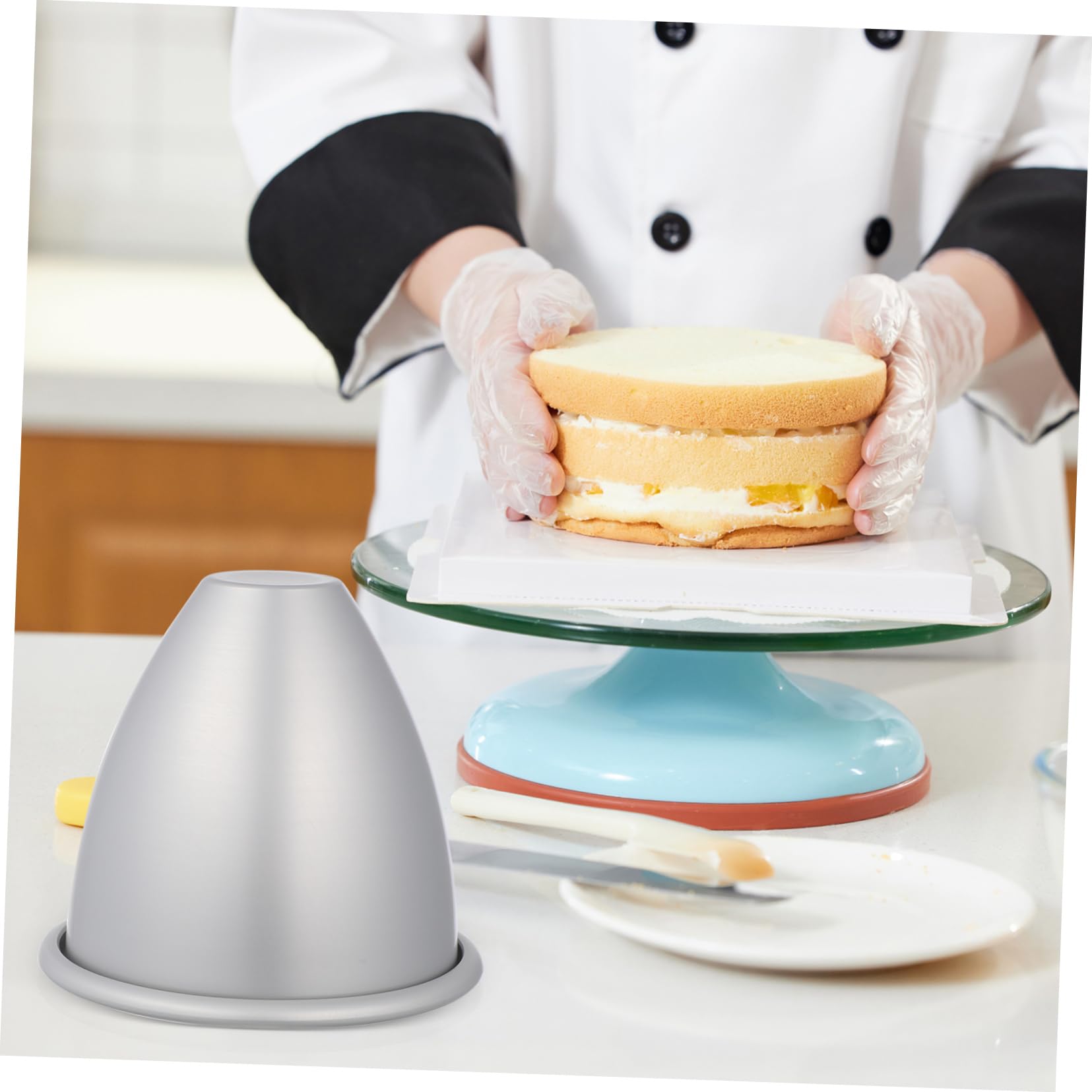 Cabilock 3D Round Semicircle Silicone Cake Molds - Mini Baking Pans for Doll Cakes, Soap Molds & DIY Desserts - Durable Aluminum Alloy Bakeware for Home, Party & Gift Making