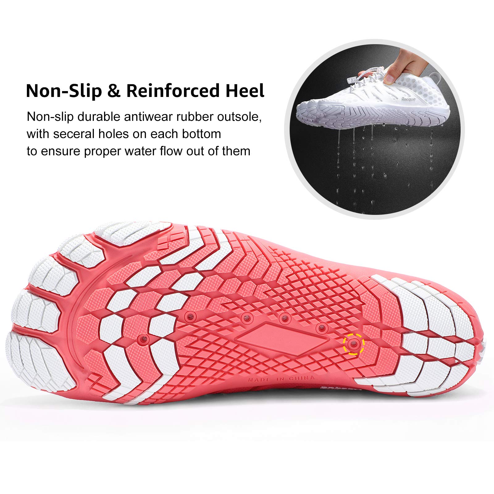 **Racqua Composite Mesh Water Shoes for Men & Women - Lightweight Quick-Dry Aqua Shoes for Swimming, Beach, Surfing & Water Sports**