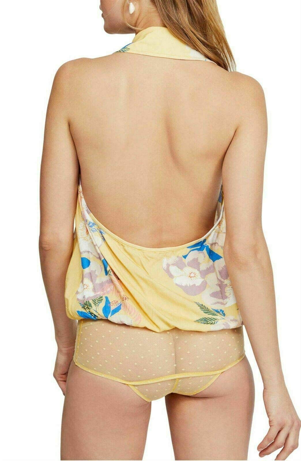 Free People Yellow Floral Offshore Bodysuit - Sexy One-Piece Swimsuit for Women, Summer Beach Vacation & Pool Party Outfit