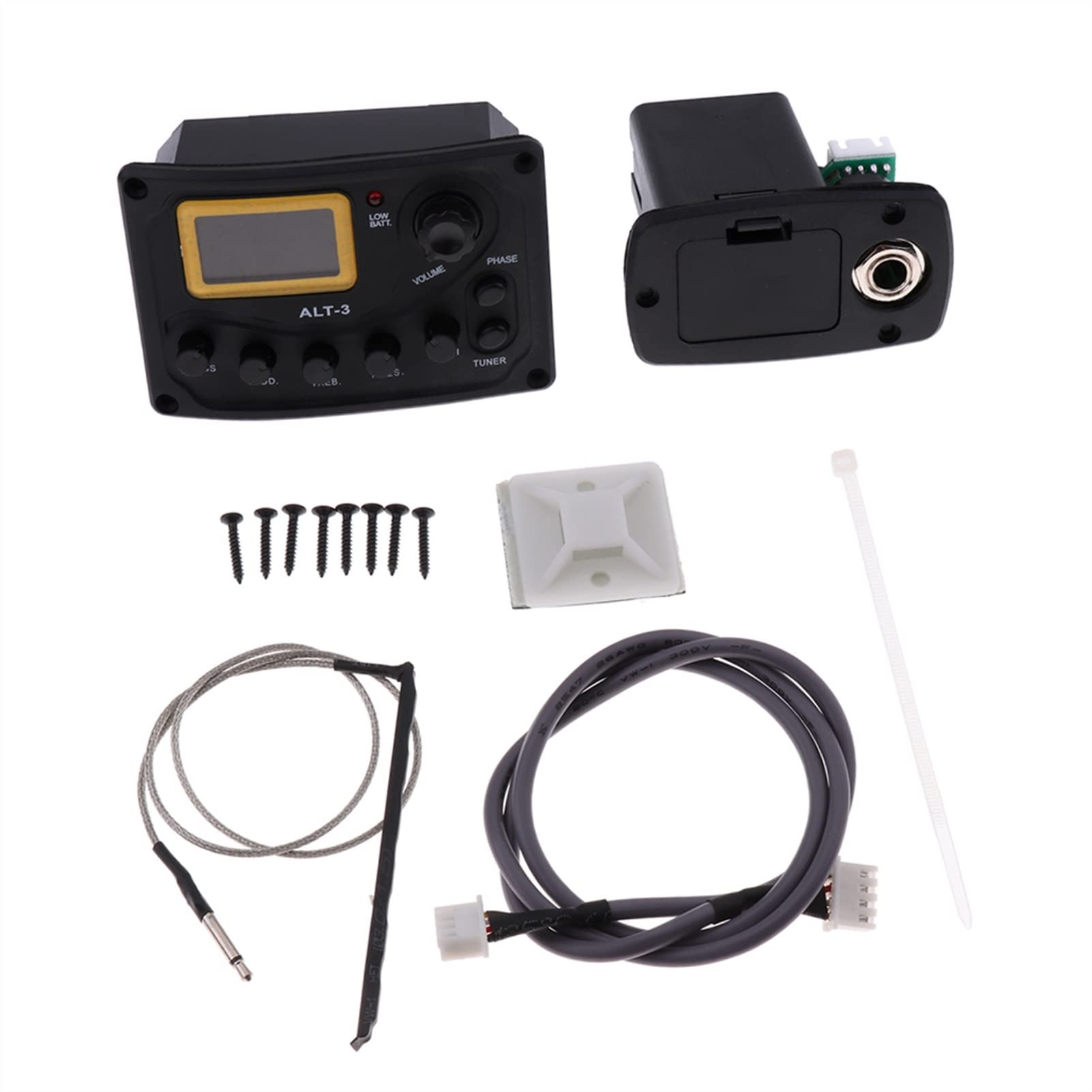 Acoustic Guitar Pickup Set with EQ & Tuner - Piezo Transducer for Folk & Classical Guitars | Perfect for Live Performances & Studio Recording
