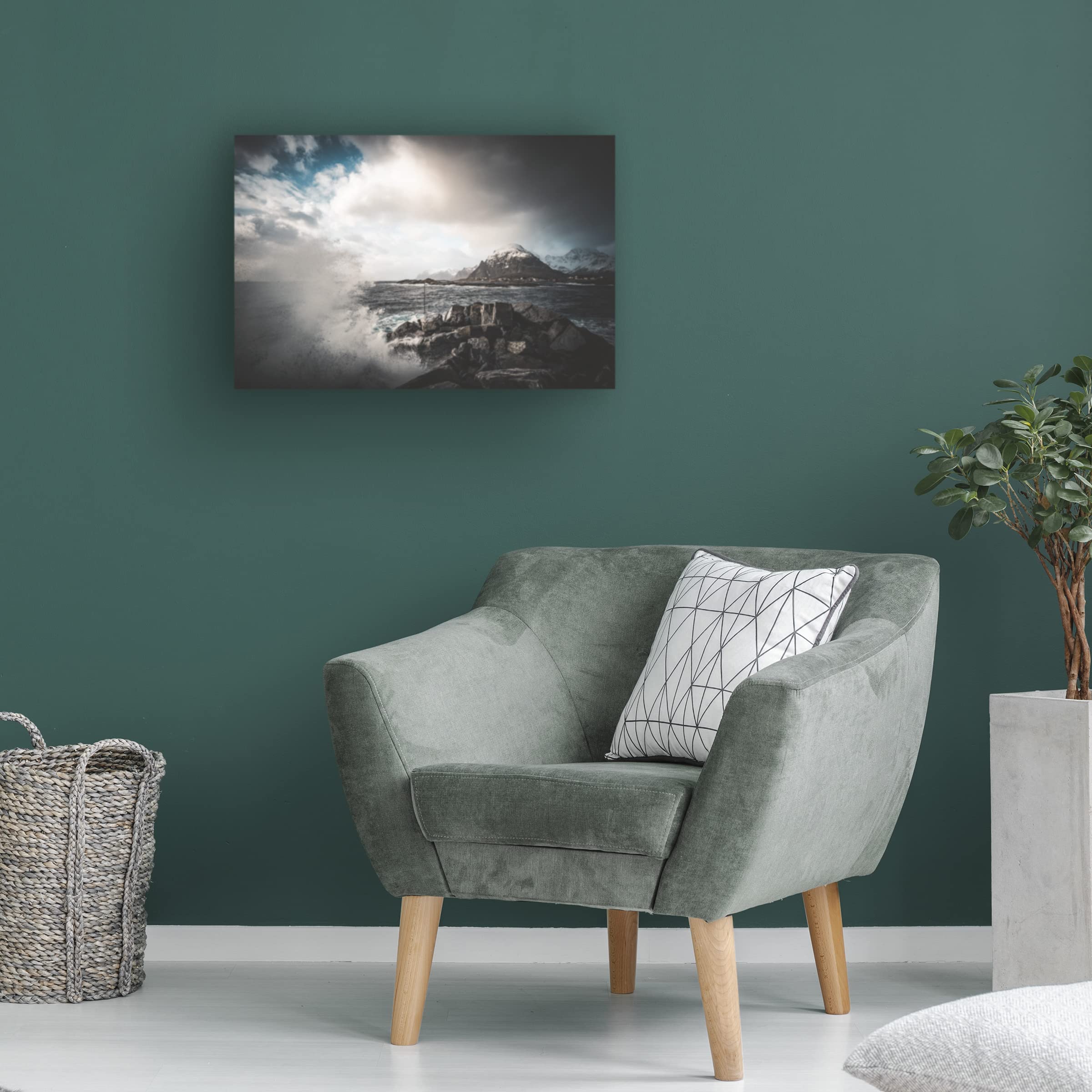 Trademark Fine Art 'One More Wave' Canvas Wall Art by Philippe Sainte Laudy - Ocean Themed Painting for Beach House Decor, Living Room & Office Wall Decor